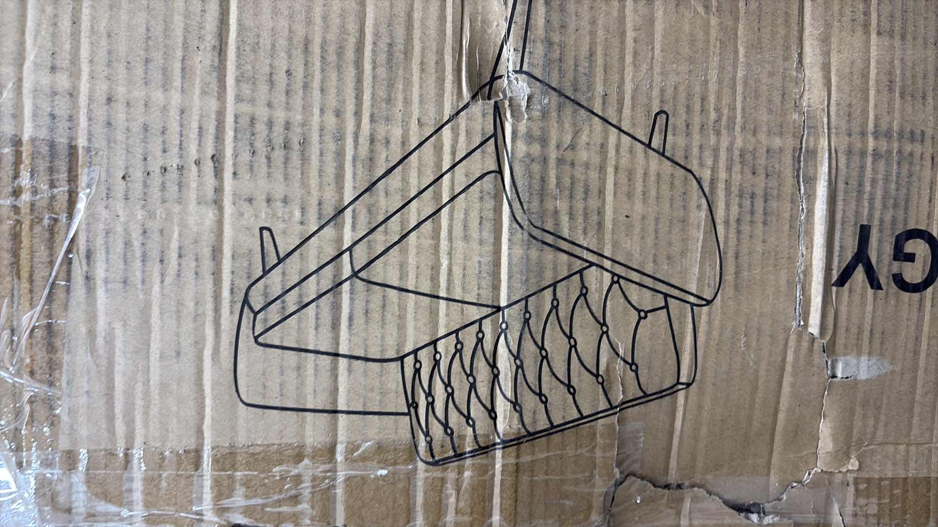 Photo 6 of ALSCOT MID-CENTURY MODERN FABRIC TUFTED OVERSIZE GREY LOVESEAT