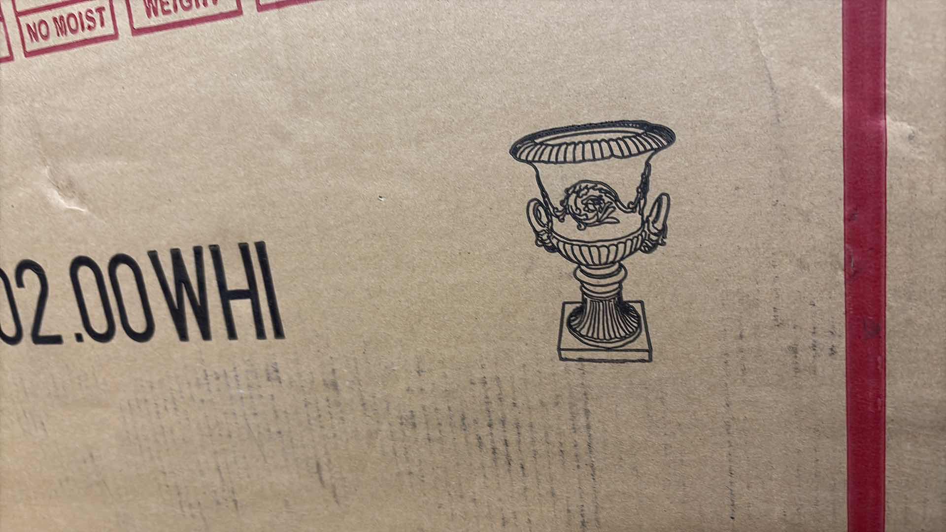 Photo 1 of JOA CHALICE GARDEN URN PLANTER, ROMAN, BOTANICAL, LIGHTWEIGHT CONCRETE ANTIQUE WHITE VASE