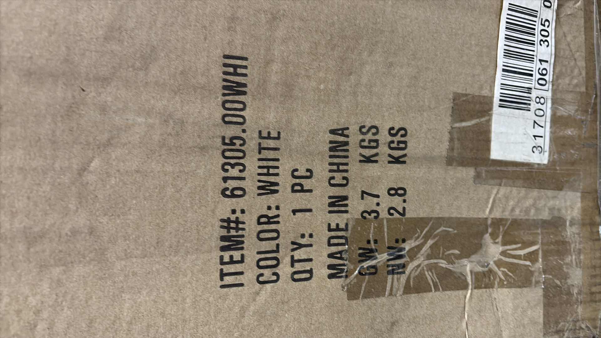 Photo 1 of $76 KALYSE WHITE OUTDOOR LACE CUT SIDE TABLE WITH TILE TOP