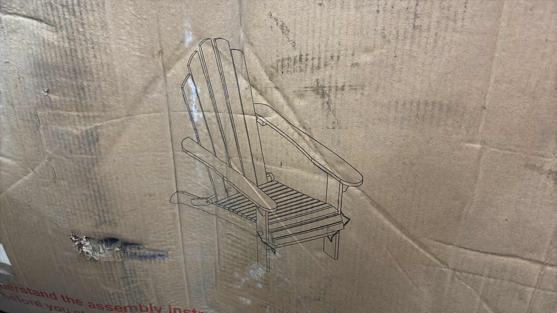 Photo 1 of CARA OUTDOOR ACACIA WOOD FOLDING ADIRONDACK DARK BROWN CHAIR