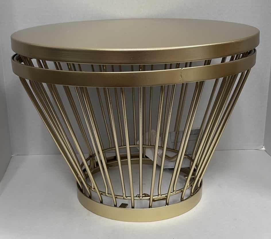 Photo 1 of LASSEN ROUND OUTDOOR END TABLE MATTE GOLD  