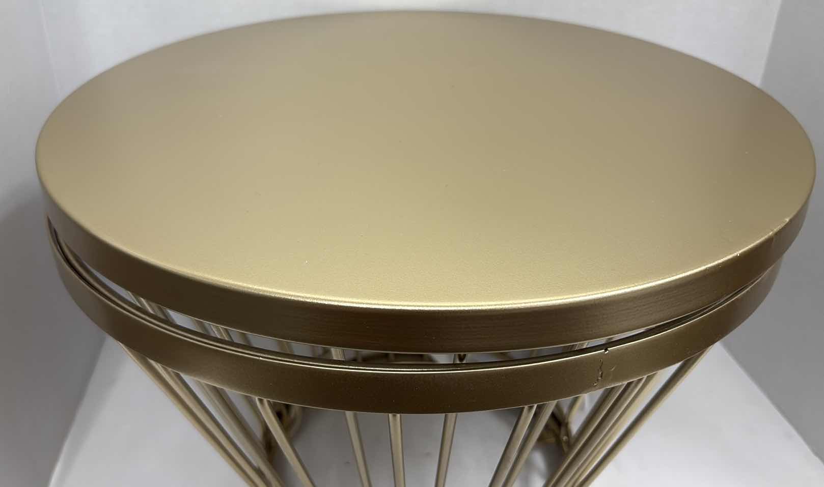 Photo 1 of LASSEN ROUND OUTDOOR END TABLE MATTE GOLD  