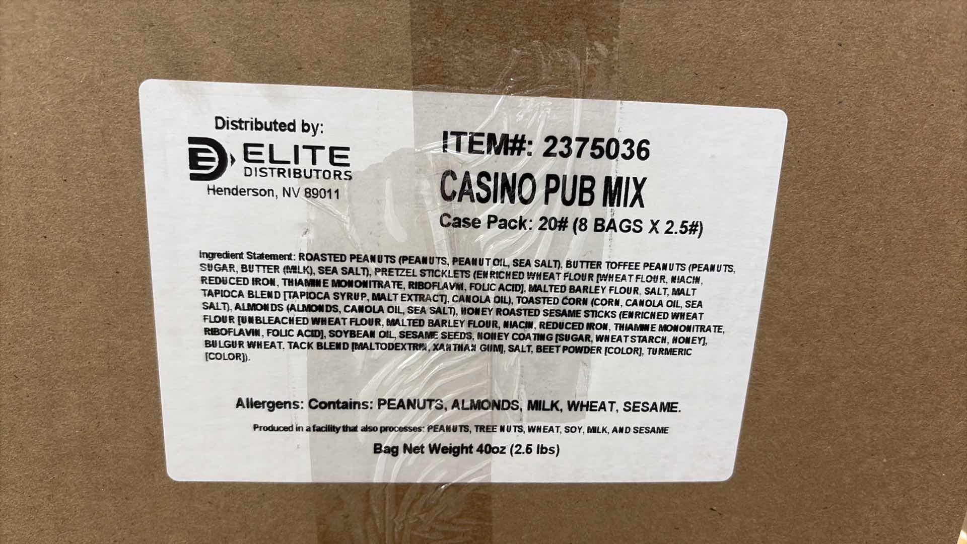 Photo 1 of CASE OF 8 CASINO PUB SNACK MIX BAGS 2.5 POUNDS EACH