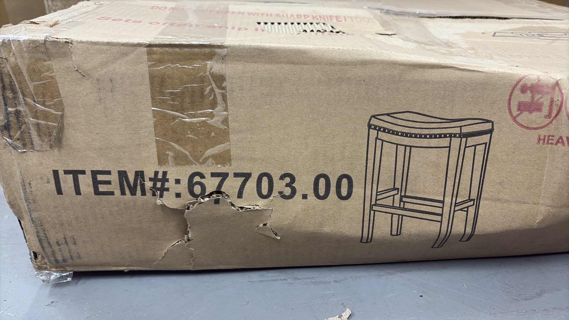 Photo 1 of 2CONTEMPORARY NAIL HEADED STUDDED COUNTER STOOLS BROWN