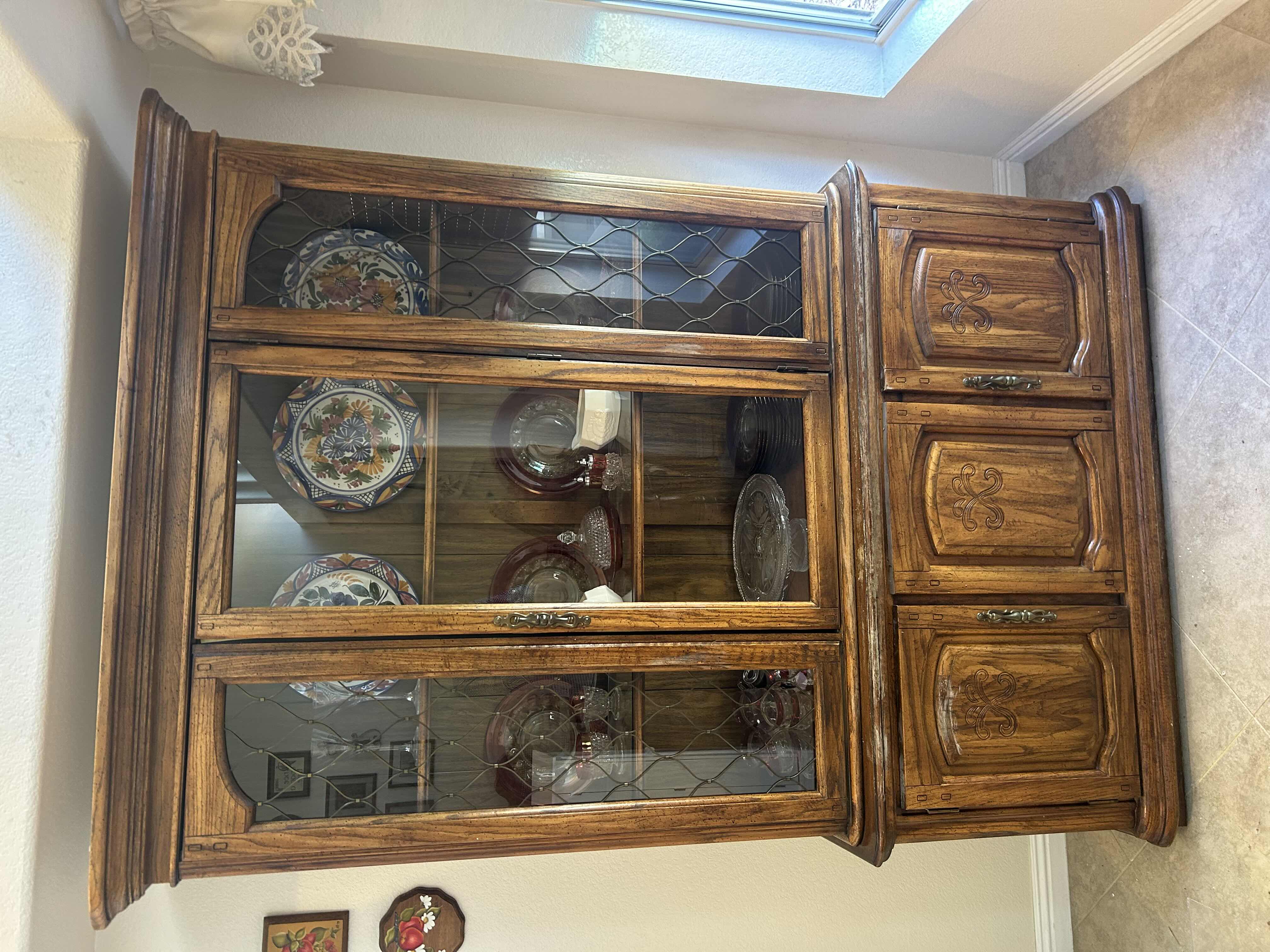 View 2 of VINTAGE 1970s ITALIAN STYLE CHINA CABINET 51 X 28 X 78” CONTENTS NOT INCLUDED