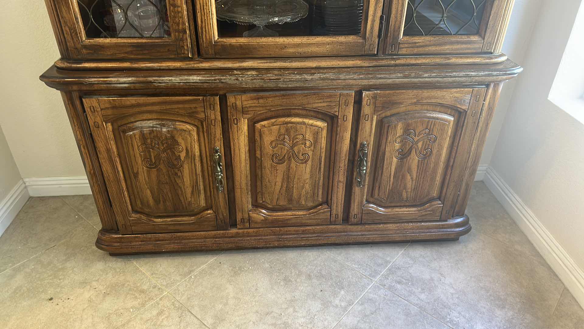 View 4 of VINTAGE 1970s ITALIAN STYLE CHINA CABINET 51 X 28 X 78” CONTENTS NOT INCLUDED