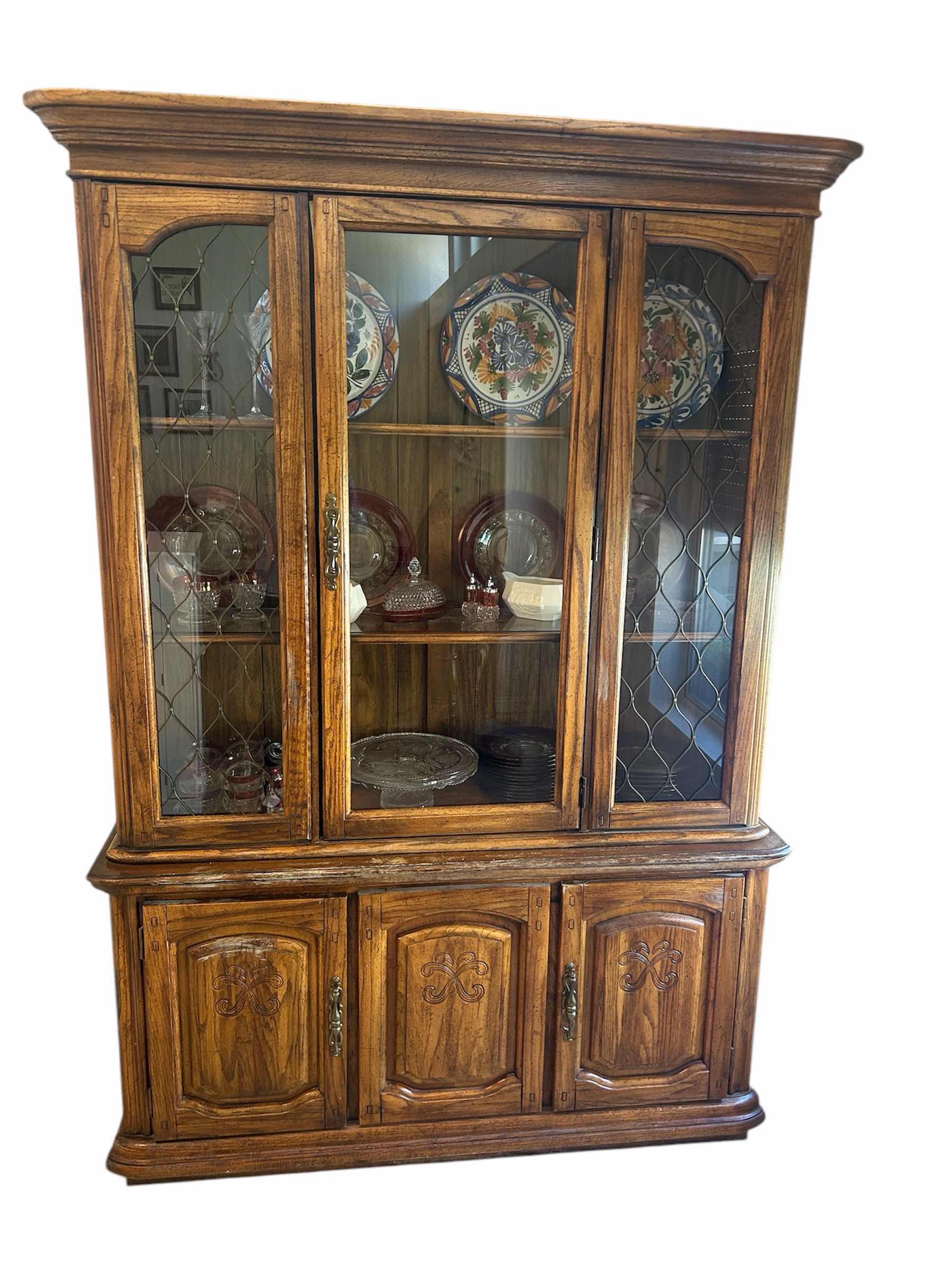View 1 of VINTAGE 1970s ITALIAN STYLE CHINA CABINET 51 X 28 X 78” CONTENTS NOT INCLUDED