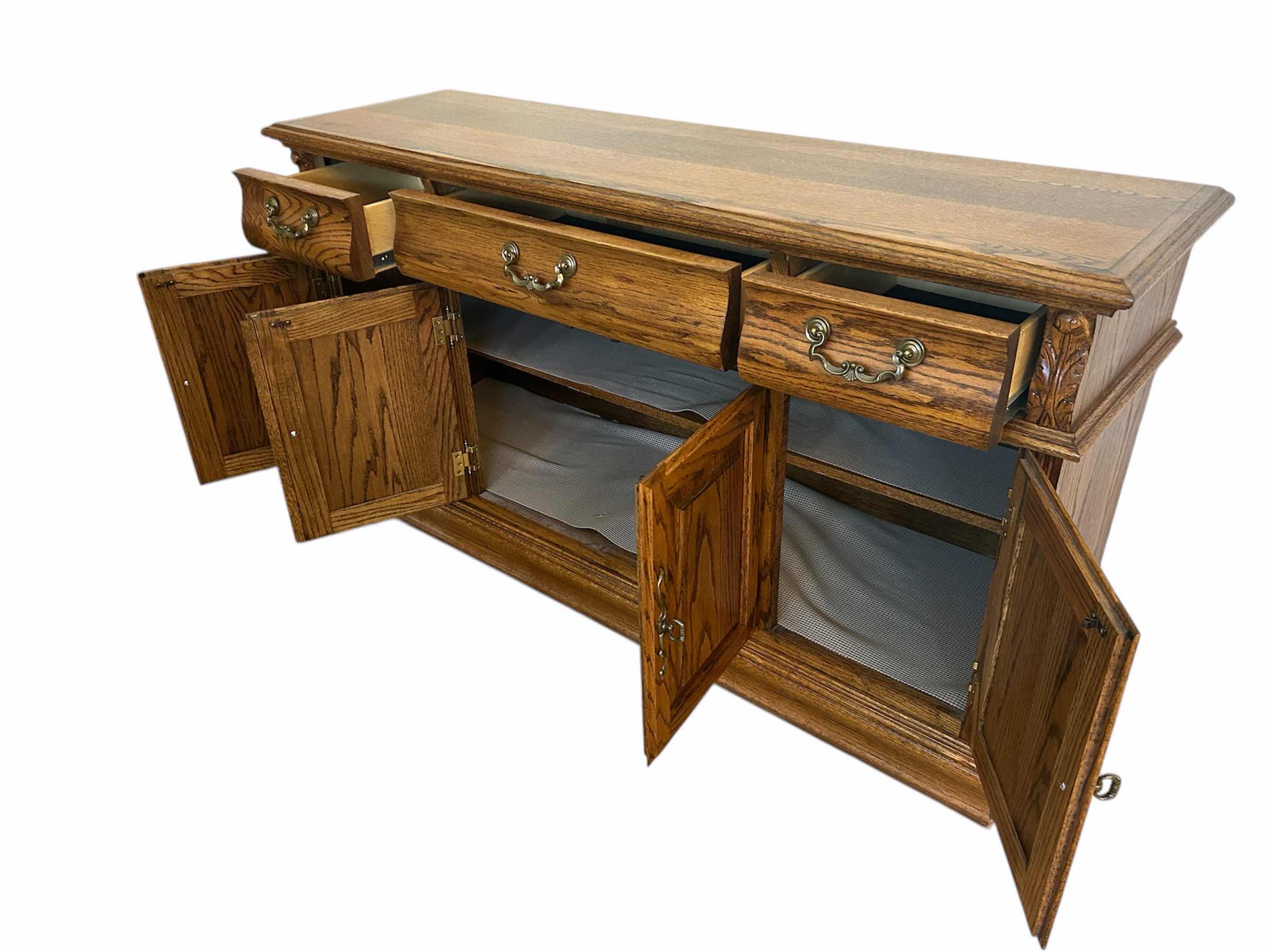 Photo 1 of REEL FURNITURE 3 DRAWER BUFFET 58” X 28” H 32”
