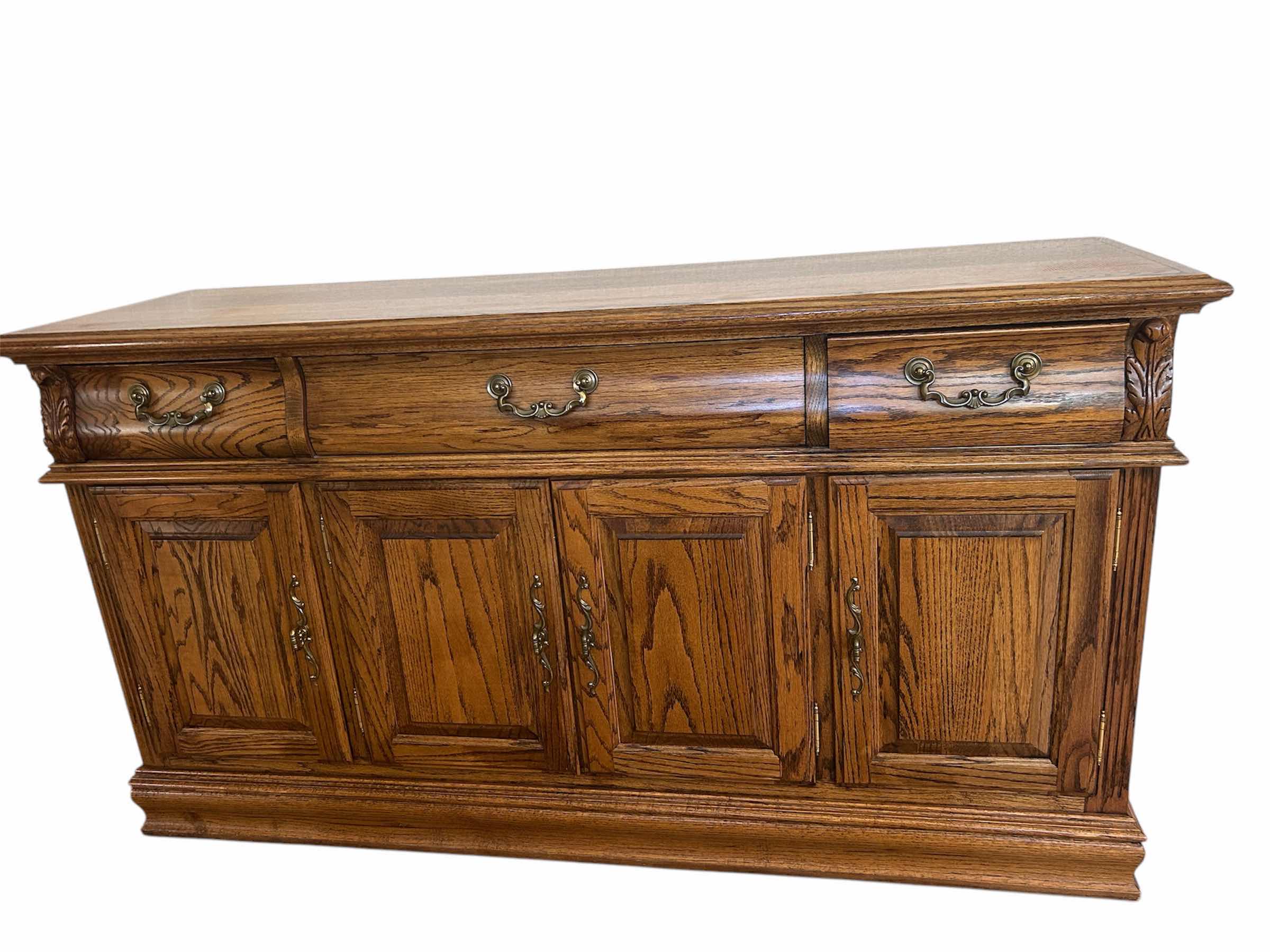 Photo 1 of REEL FURNITURE 3 DRAWER BUFFET 58” X 28” H 32”