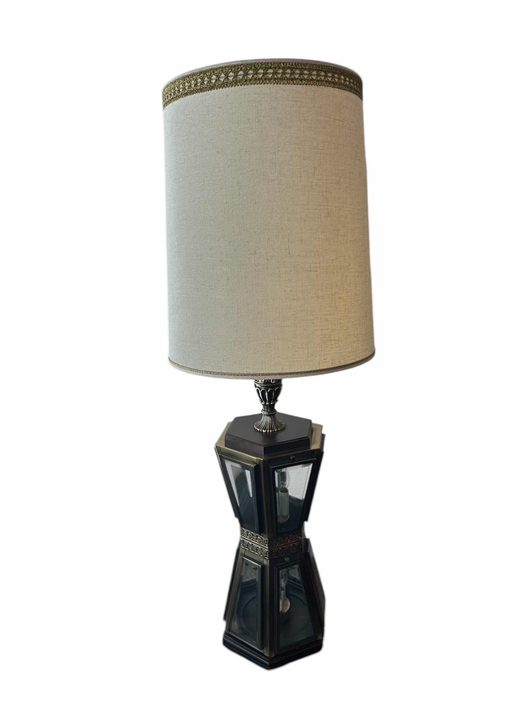 Photo 1 of ANTIQUE DOUBLE DECKER TABLE LAMP H 45”