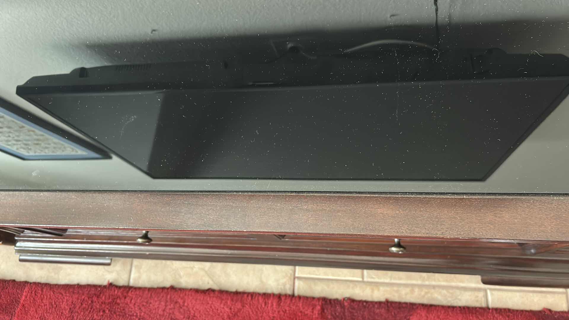 Photo 1 of CHERRYWOOD CONSOLE W SMOKED GLASS TOP 34” X 16” H 24”