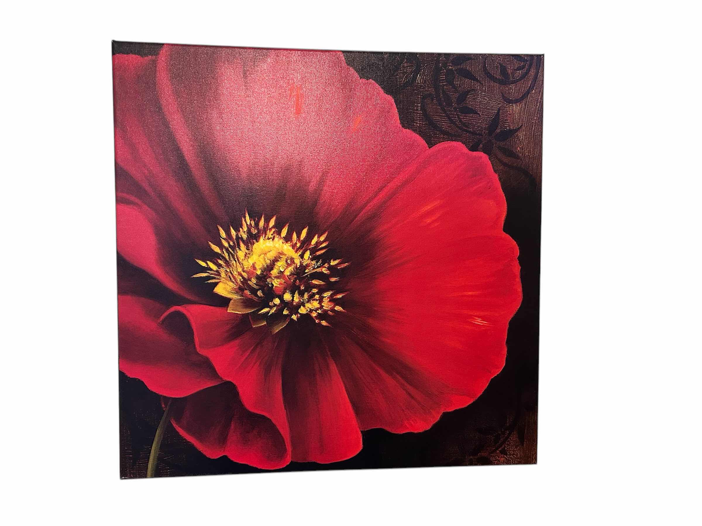 Photo 1 of 2-RED POPPY OVER CANVAS 21” X 21” 24” X 18”
