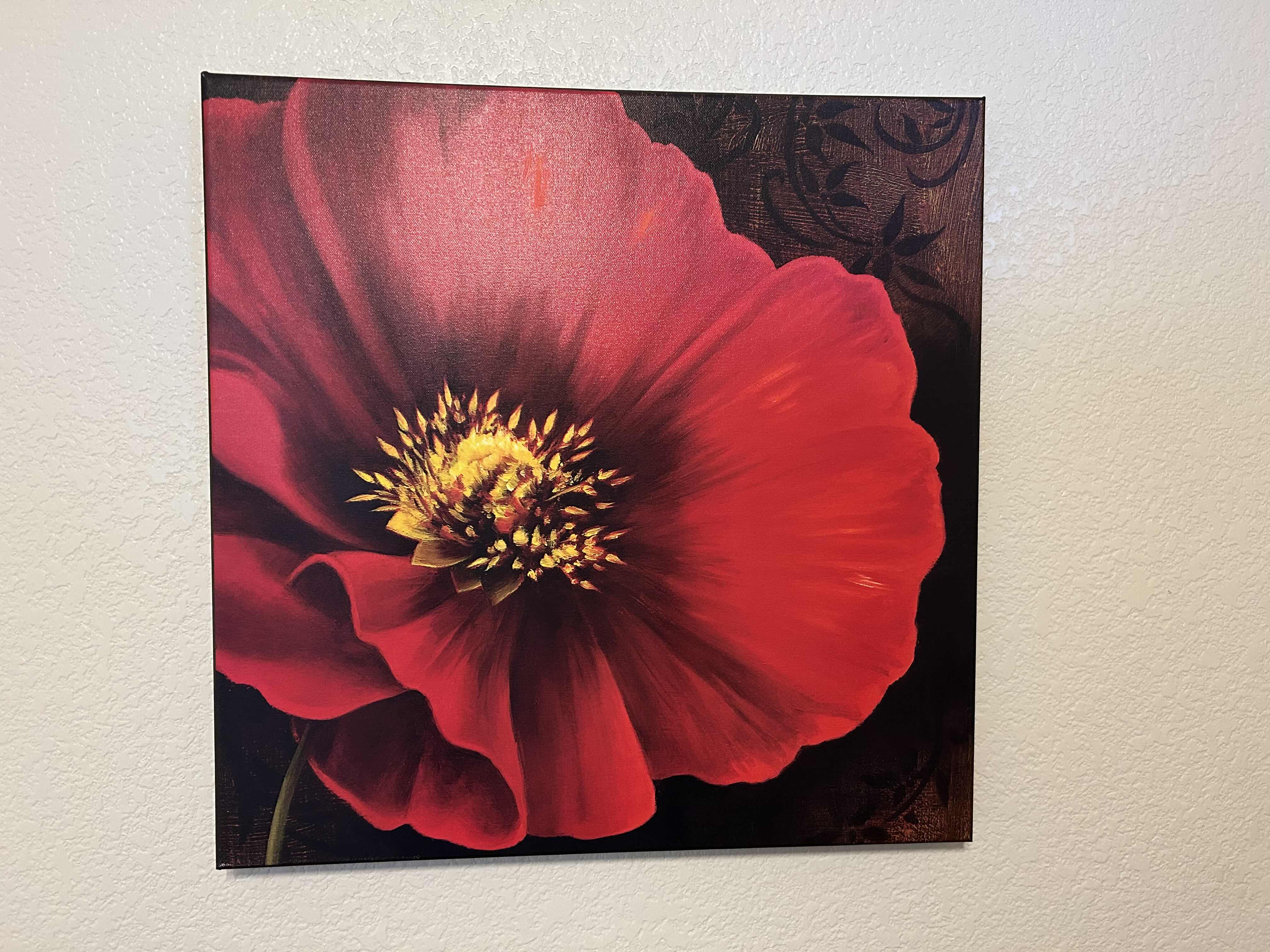 Photo 3 of 2-RED POPPY OVER CANVAS 21” X 21” 24” X 18”