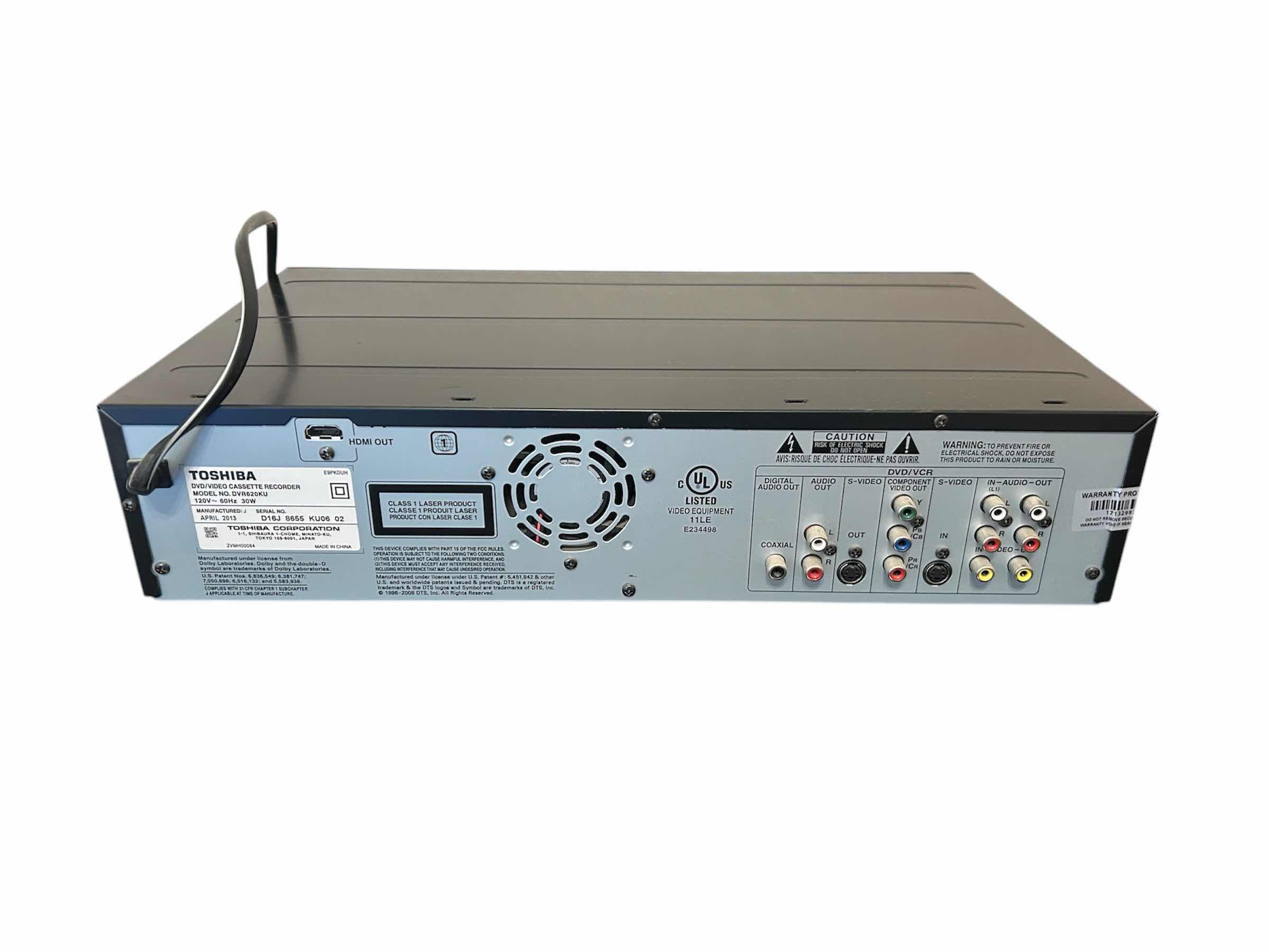 Photo 2 of TOSHIBA DVD VHS HDMI PLAYER W REMOTE