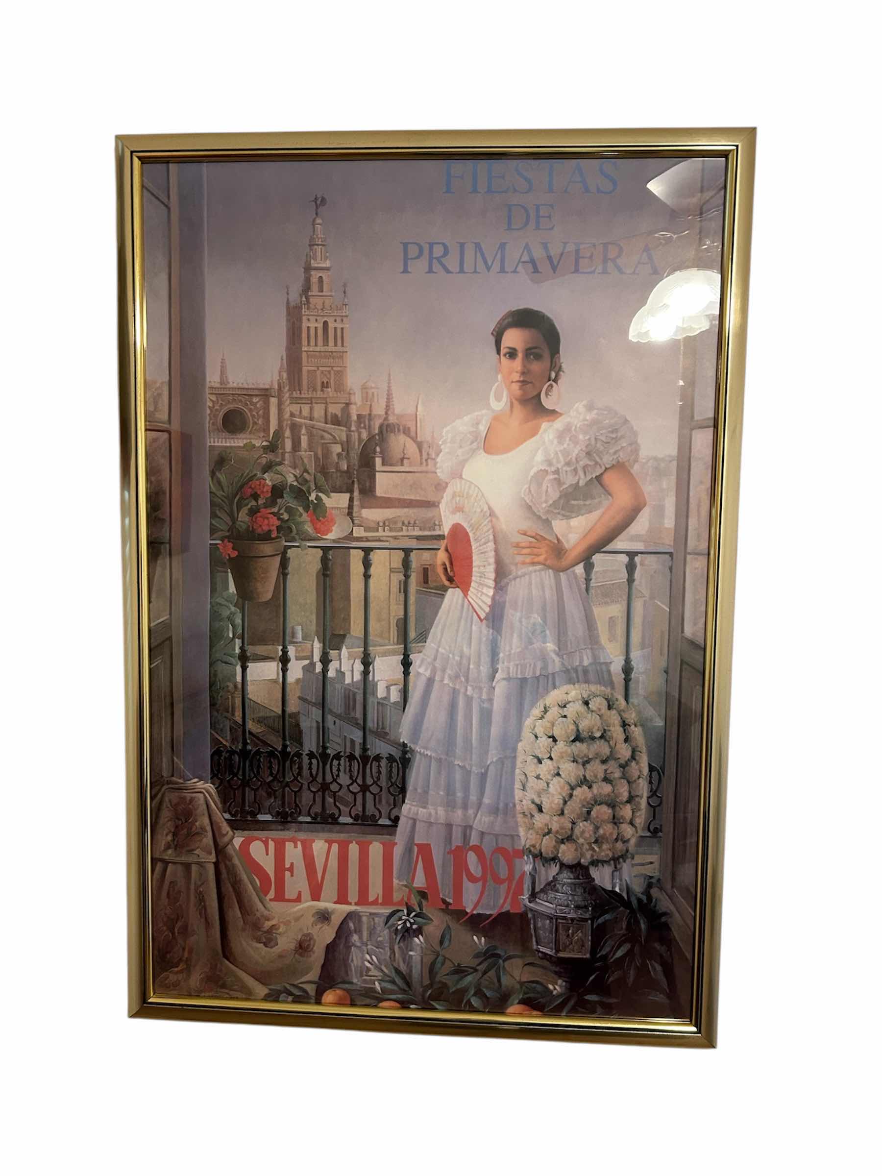 Photo 1 of GOLD FRAMED 140 SPAIN TRAVEL POSTER 25” X 36”