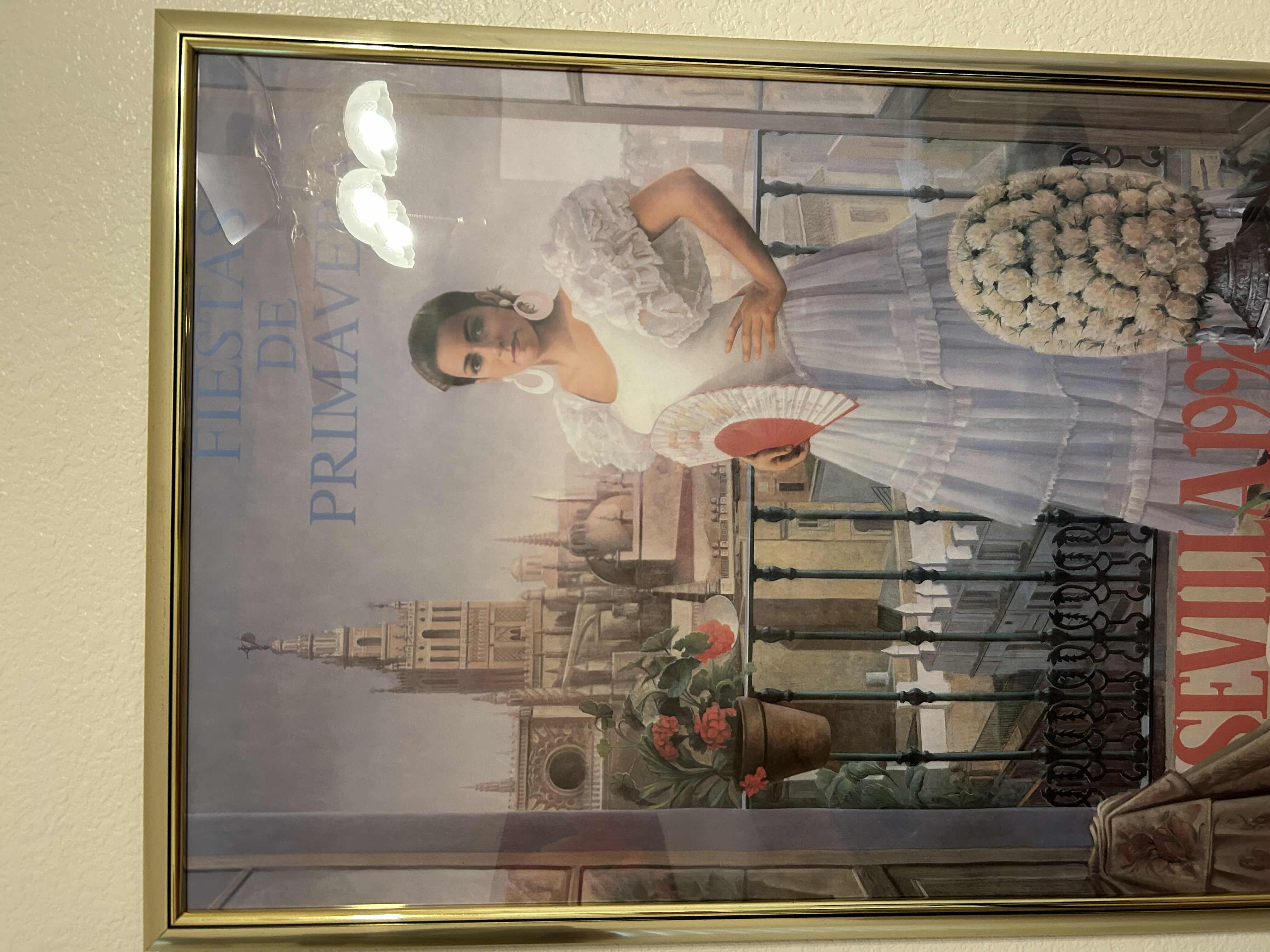 Photo 1 of GOLD FRAMED 140 SPAIN TRAVEL POSTER 25” X 36”