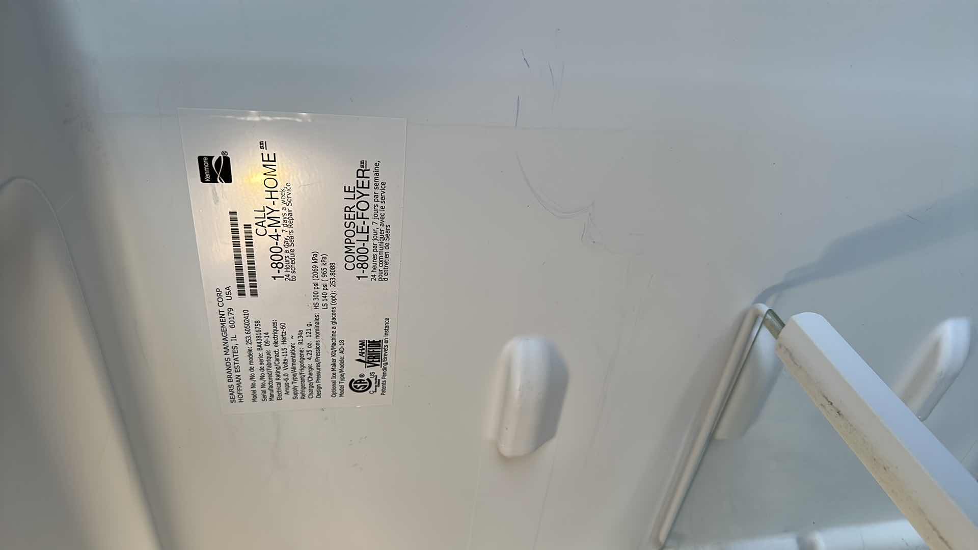 Photo 1 of WHITE MY HOME REFRIGERATOR/ FREEZER H5’