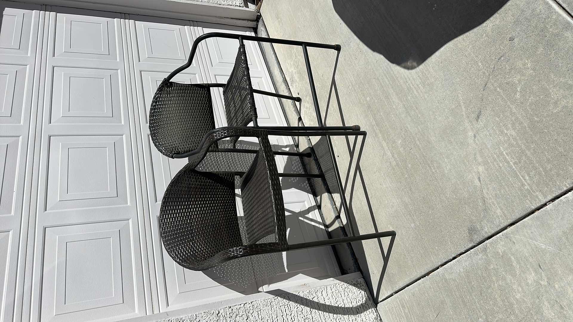 Photo 1 of 2-WICKER BAR STOOLS