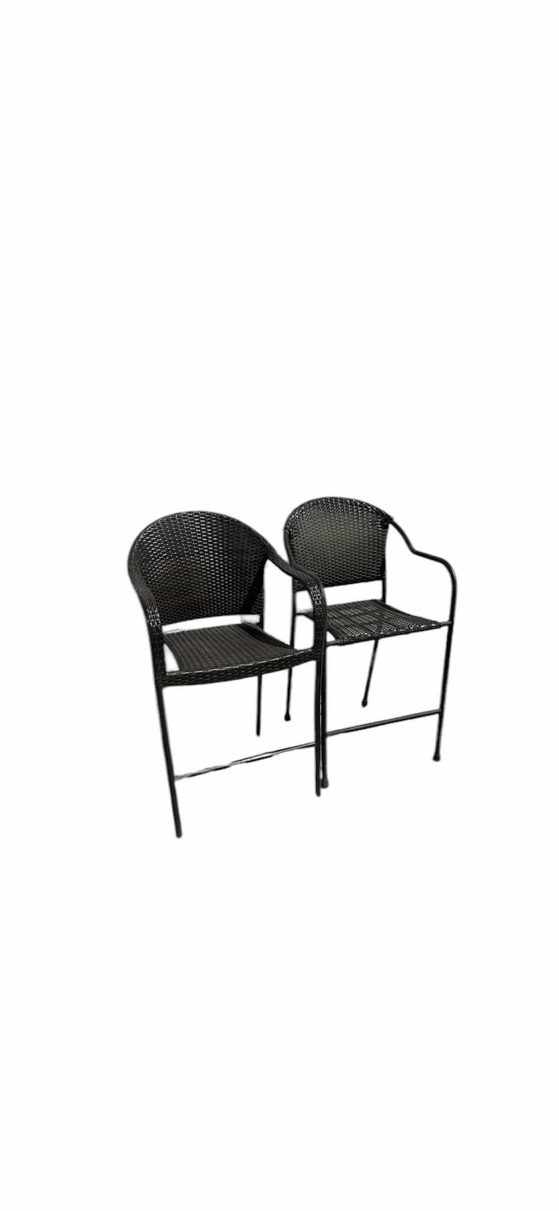 Photo 1 of 2-WICKER BAR STOOLS