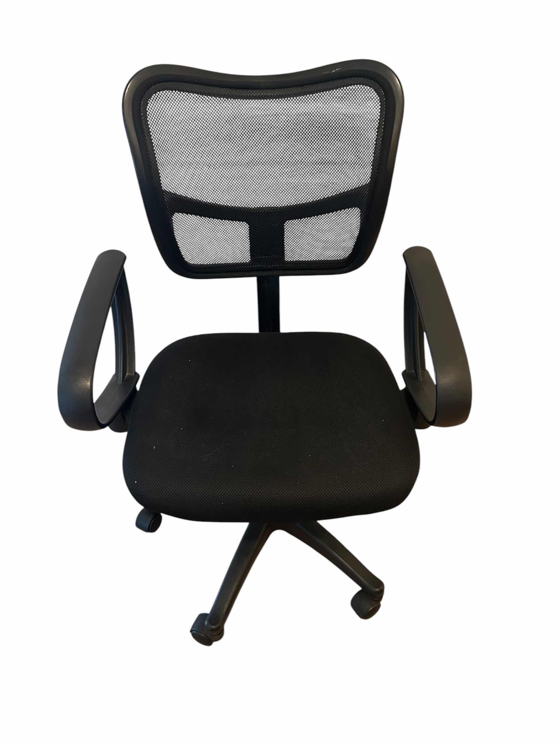 Photo 1 of MESH BACK BLACK SWIVEL OFFICE CHAIR ON ROLLERS