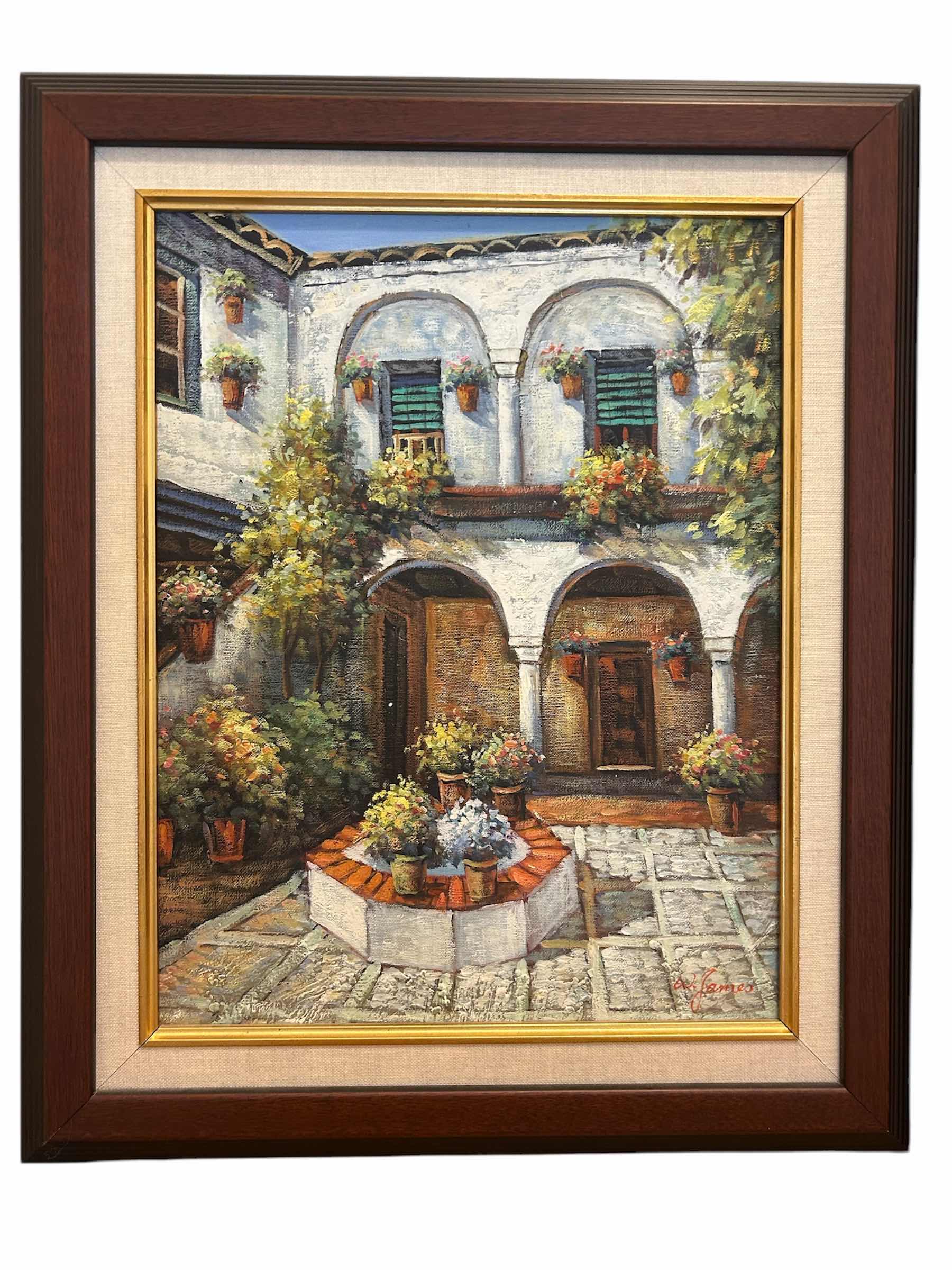 Photo 1 of 2- FRAMED OIL PAINTINGS FROM MEDITERRANEAN 16” X 18”