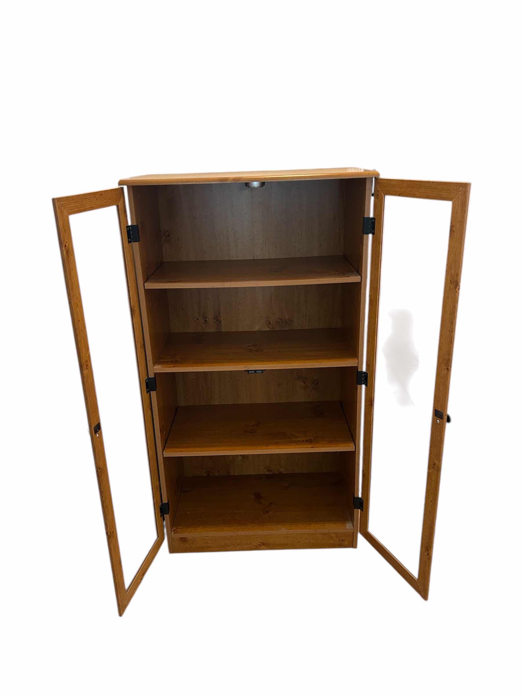 Photo 1 of LIGHTED WOODEN CABINET W 2 DOORS 30” X 26” H 33”