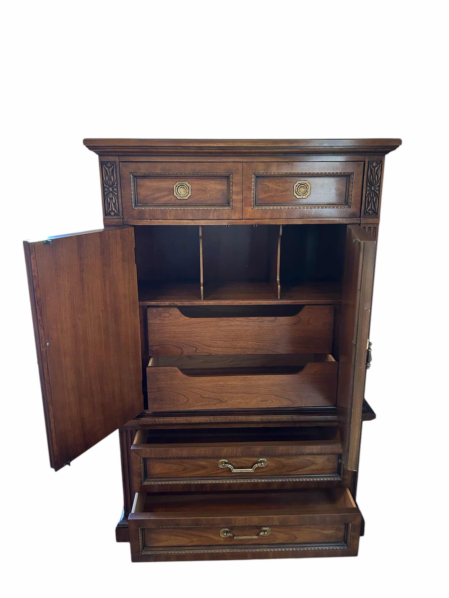 Photo 2 of THOMASVILLE  MAHOGANY 5 DRAWER HIGHBOY 39” X 18” H 64”