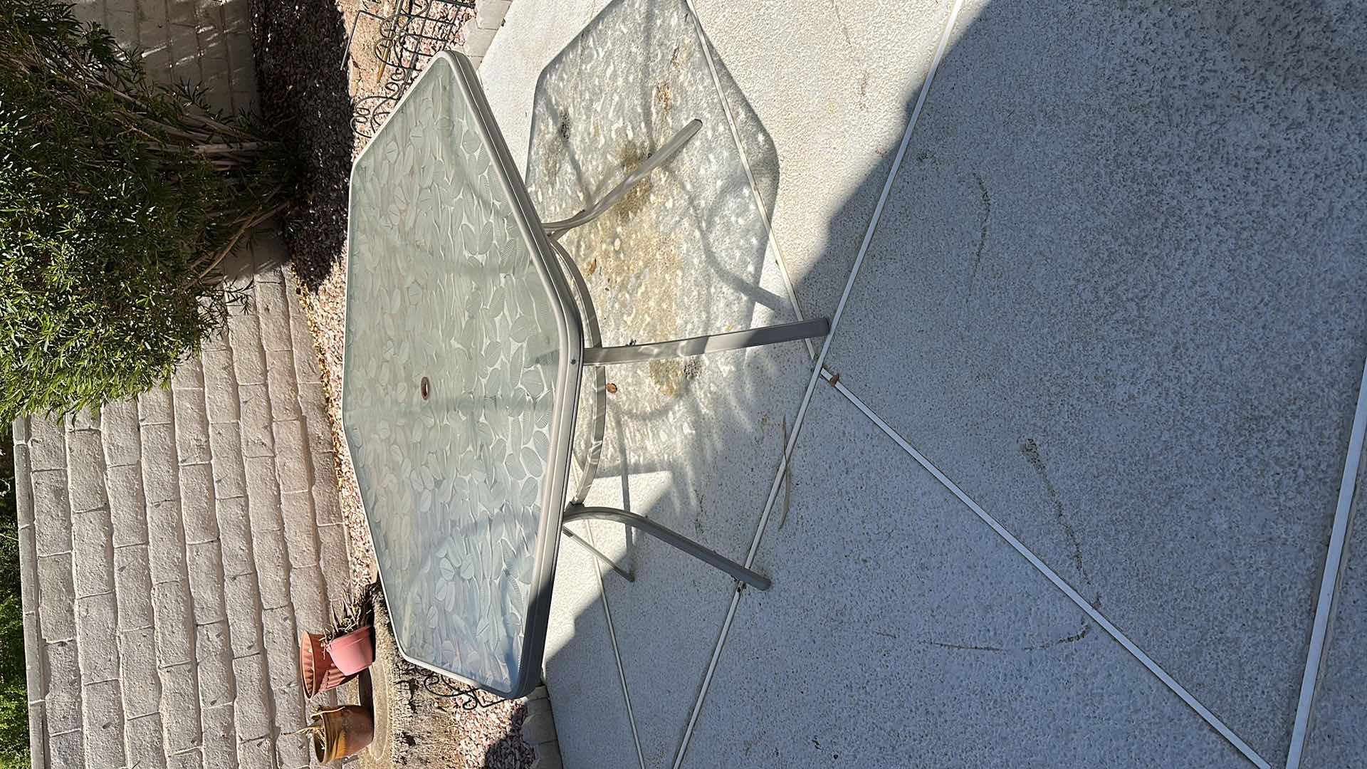 Photo 1 of 55” ROUND GLASS TOP WROUGHT IRON PATIO TABLE H28”