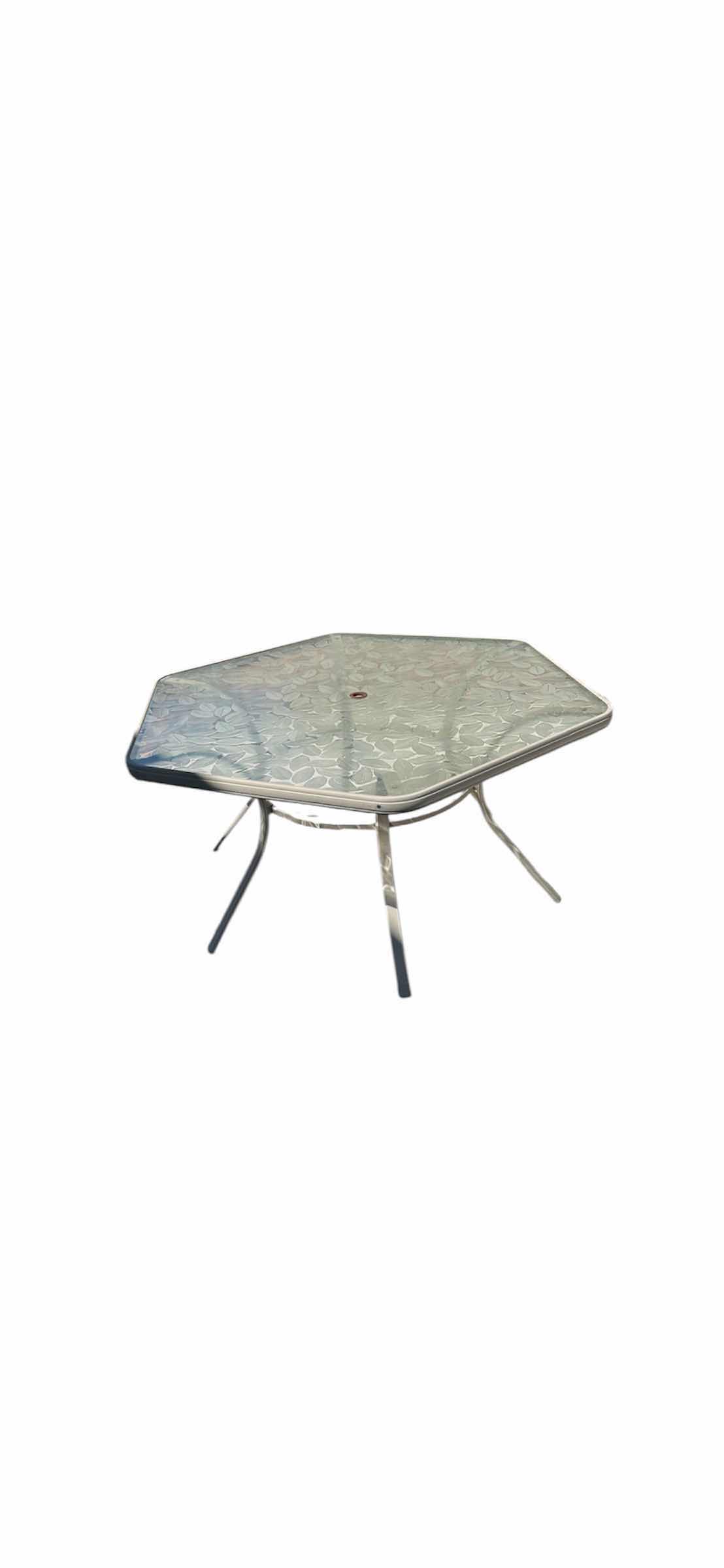 Photo 3 of 55” ROUND GLASS TOP WROUGHT IRON PATIO TABLE H28”