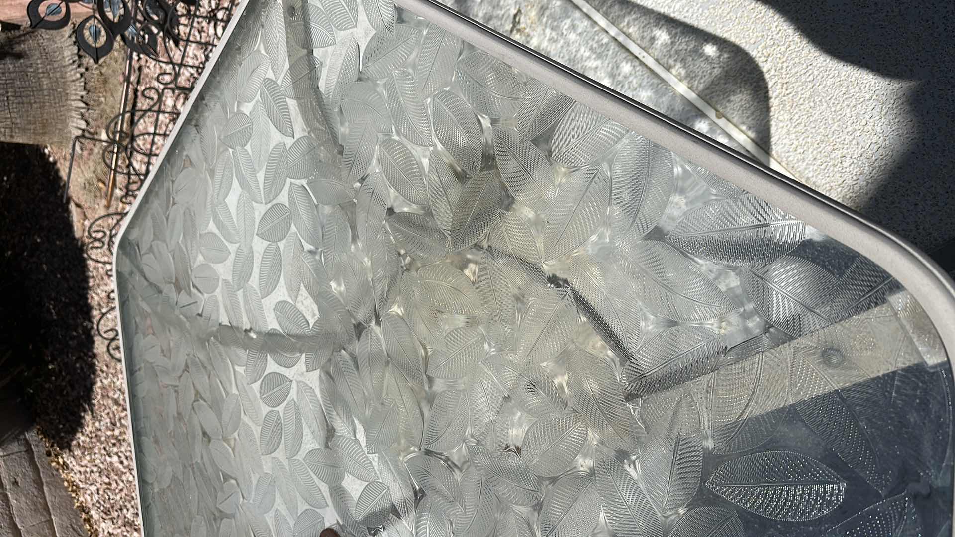 Photo 4 of 55” ROUND GLASS TOP WROUGHT IRON PATIO TABLE H28”