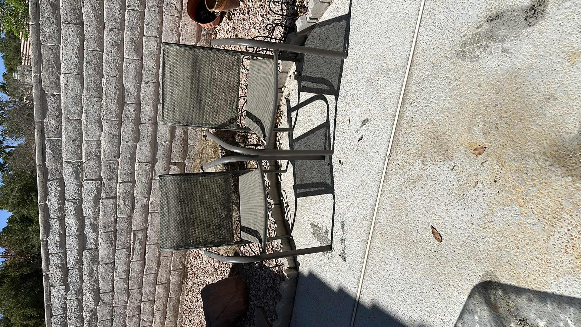 Photo 1 of 2-ALUMINUM W MESH PATIO ARM CHAIRS