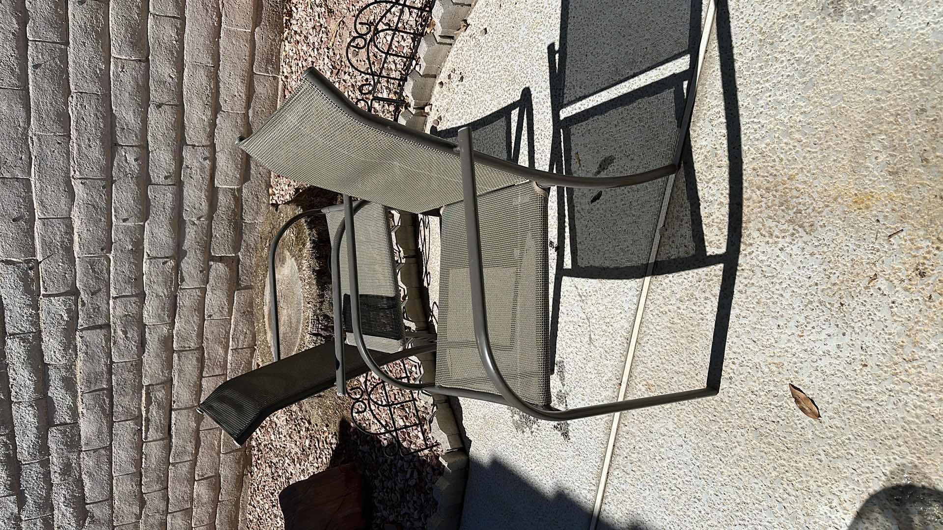 Photo 1 of 2-ALUMINUM W MESH PATIO ARM CHAIRS
