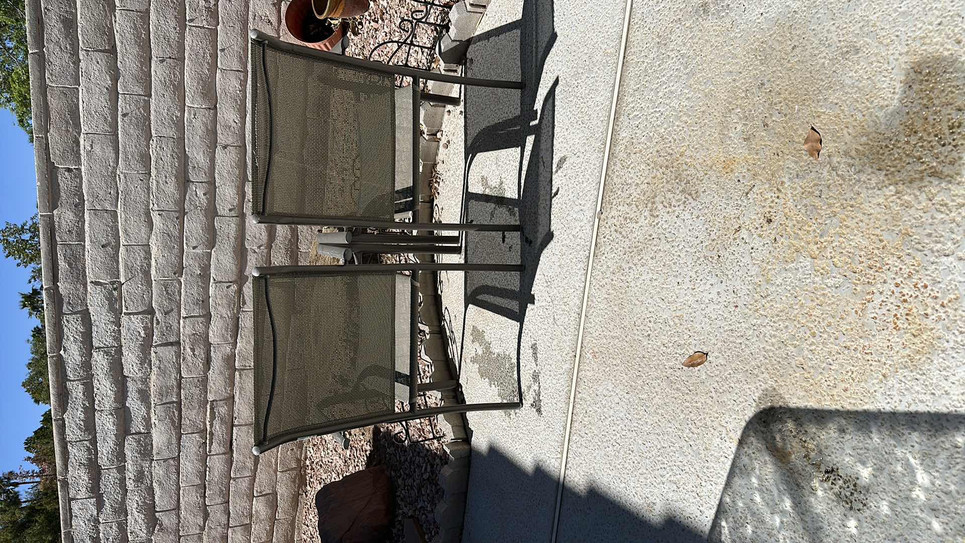 Photo 1 of 2-ALUMINUM W MESH PATIO ARM CHAIRS