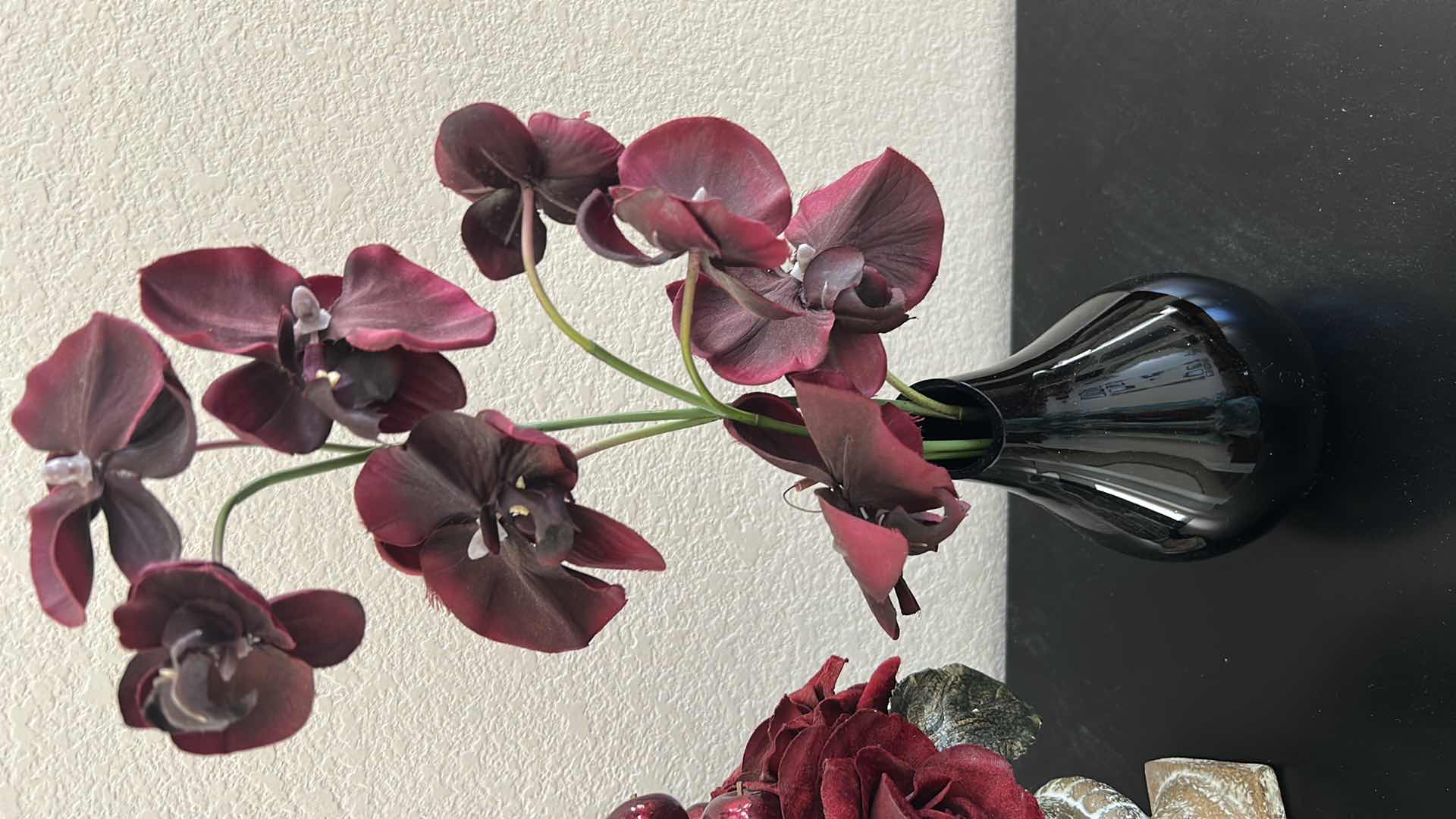 Photo 1 of 3- DECORATIVE RED VASES AND APPLE ROSE  APOTHECARY H 17”