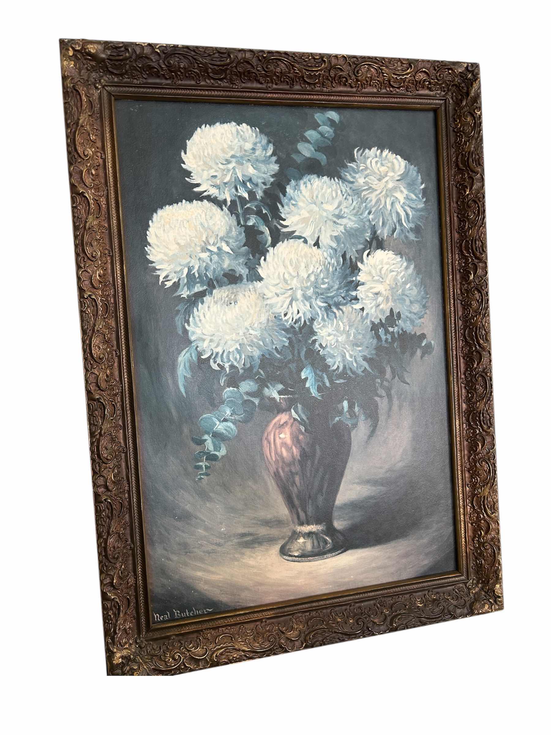 Photo 1 of ORANATE FRAMED “MUMS PAINTING “ BY NEAL BUTCHER 29” X 41”