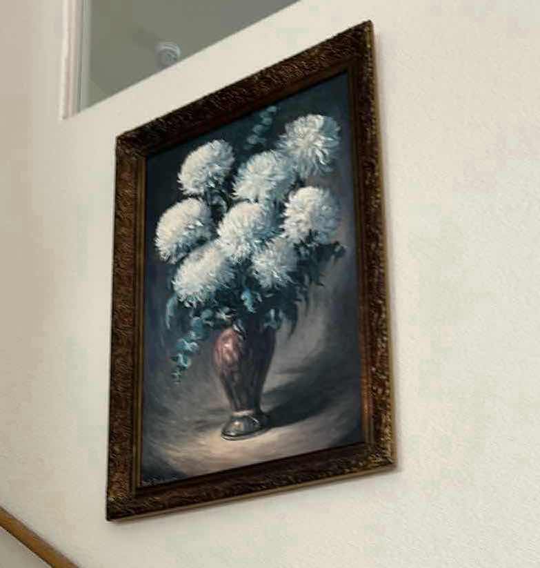 Photo 2 of ORANATE FRAMED “MUMS PAINTING “ BY NEAL BUTCHER 29” X 41”