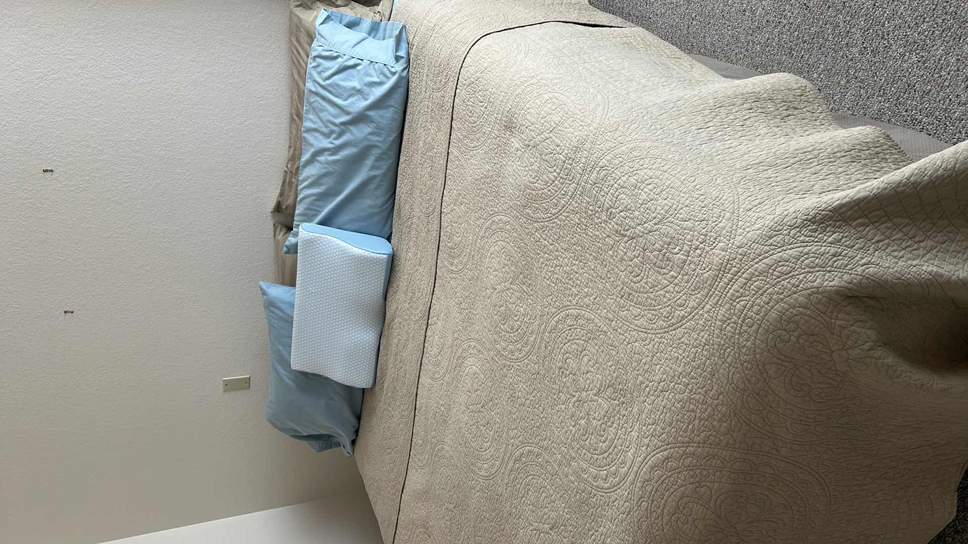 Photo 1 of KING SIZE MATTRESS AND BOX SPRING W BEDDING AND BEDSPREAD