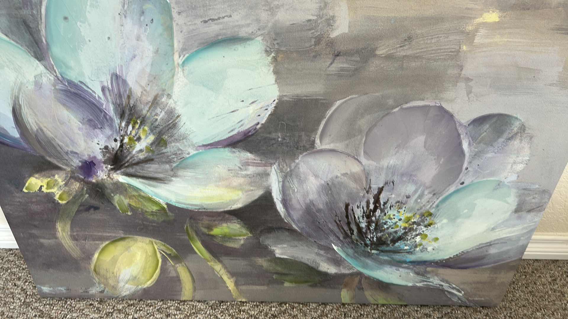 View 2 of UNFRAMED JUMP WHITE FLOWERS BY ALBENA HRISTIVO 35” X 24”