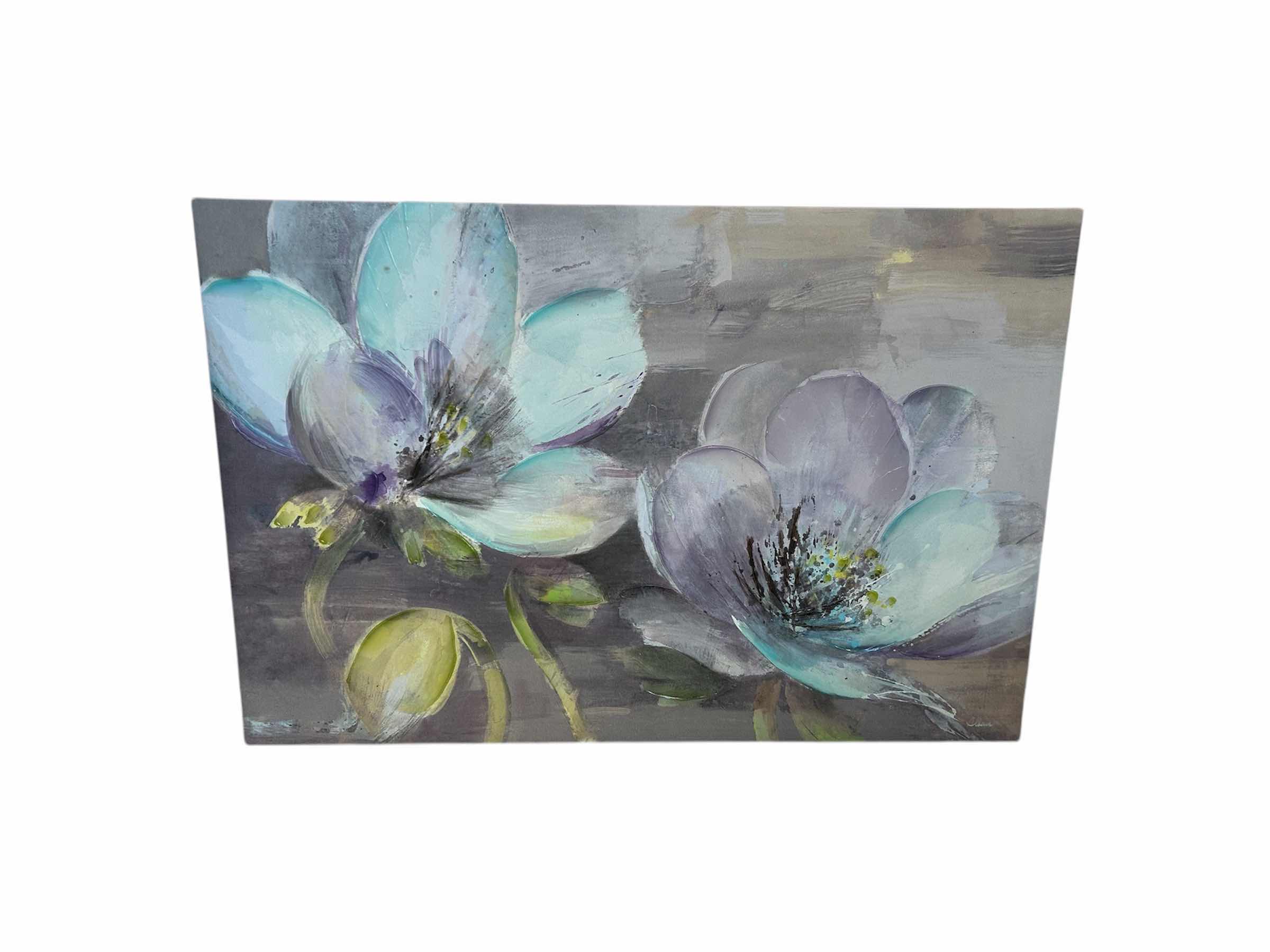View 1 of UNFRAMED JUMP WHITE FLOWERS BY ALBENA HRISTIVO 35” X 24”