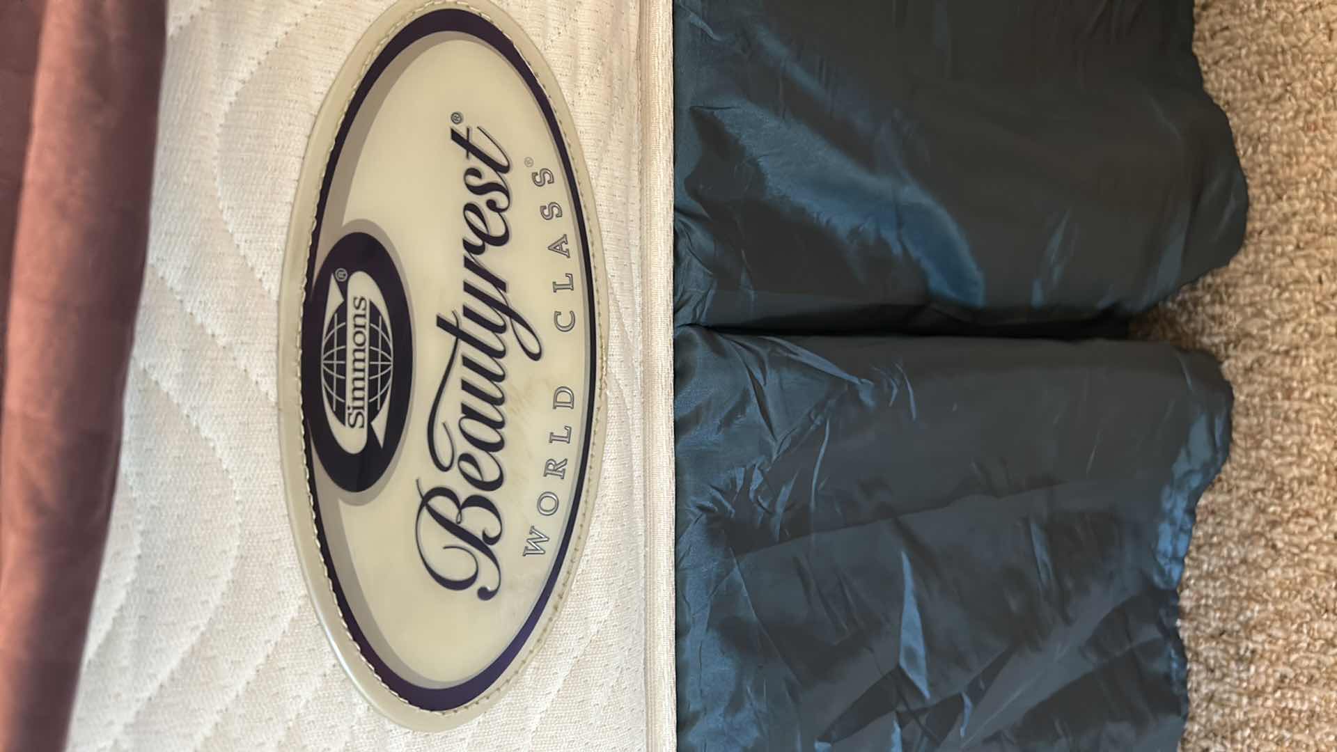 Photo 4 of KING SIZE BEAUTYREST MATTRESS AND BOX SPRING W BEDSPREAD BEDDING