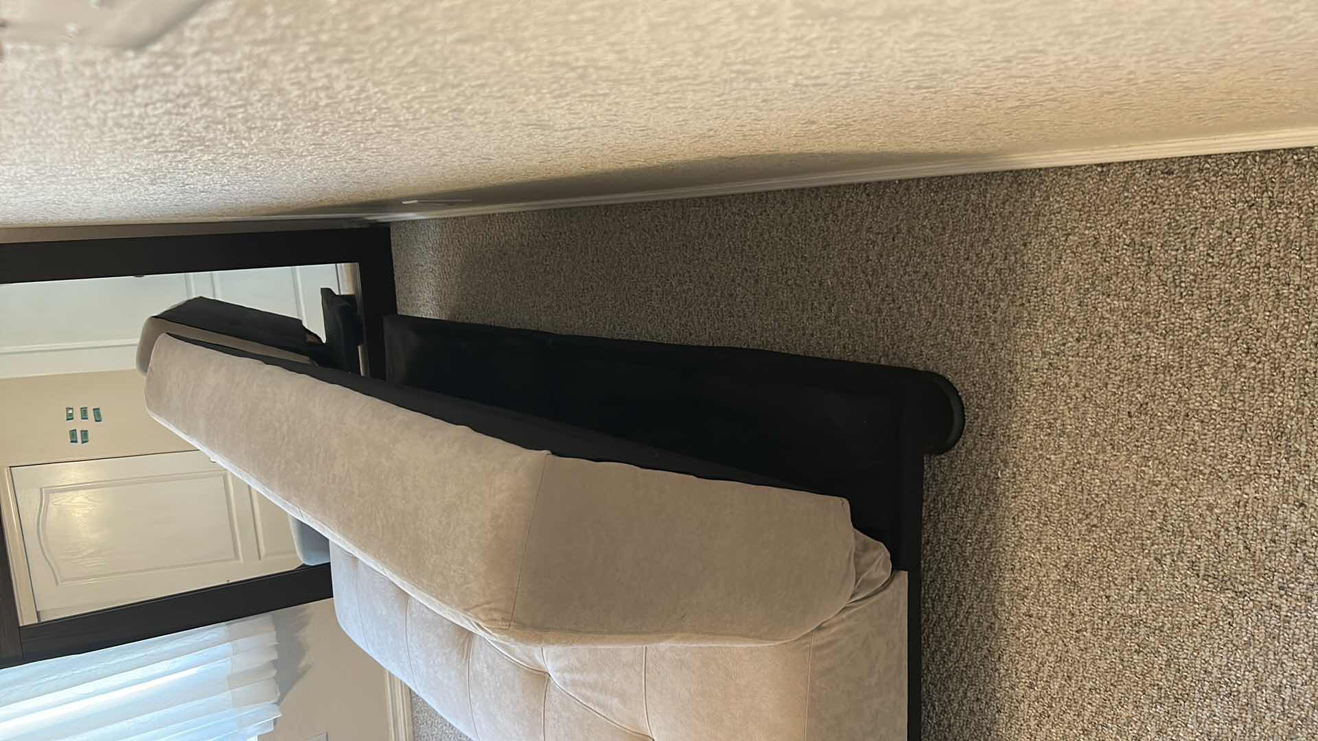 Photo 3 of BEIGE SUEDE LIKE FABRIC FUTON 67” X 40”