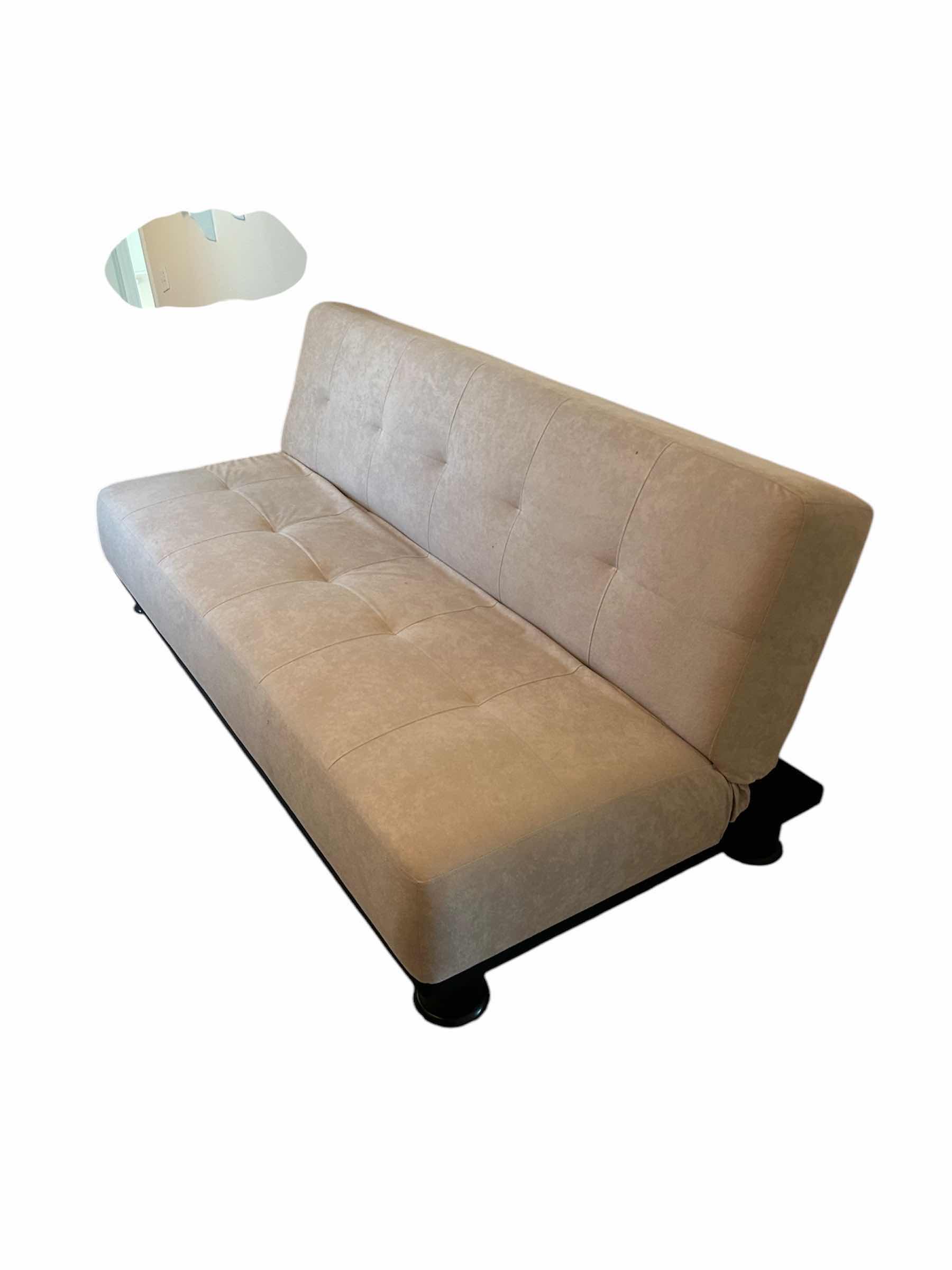Photo 1 of BEIGE SUEDE LIKE FABRIC FUTON 67” X 40”