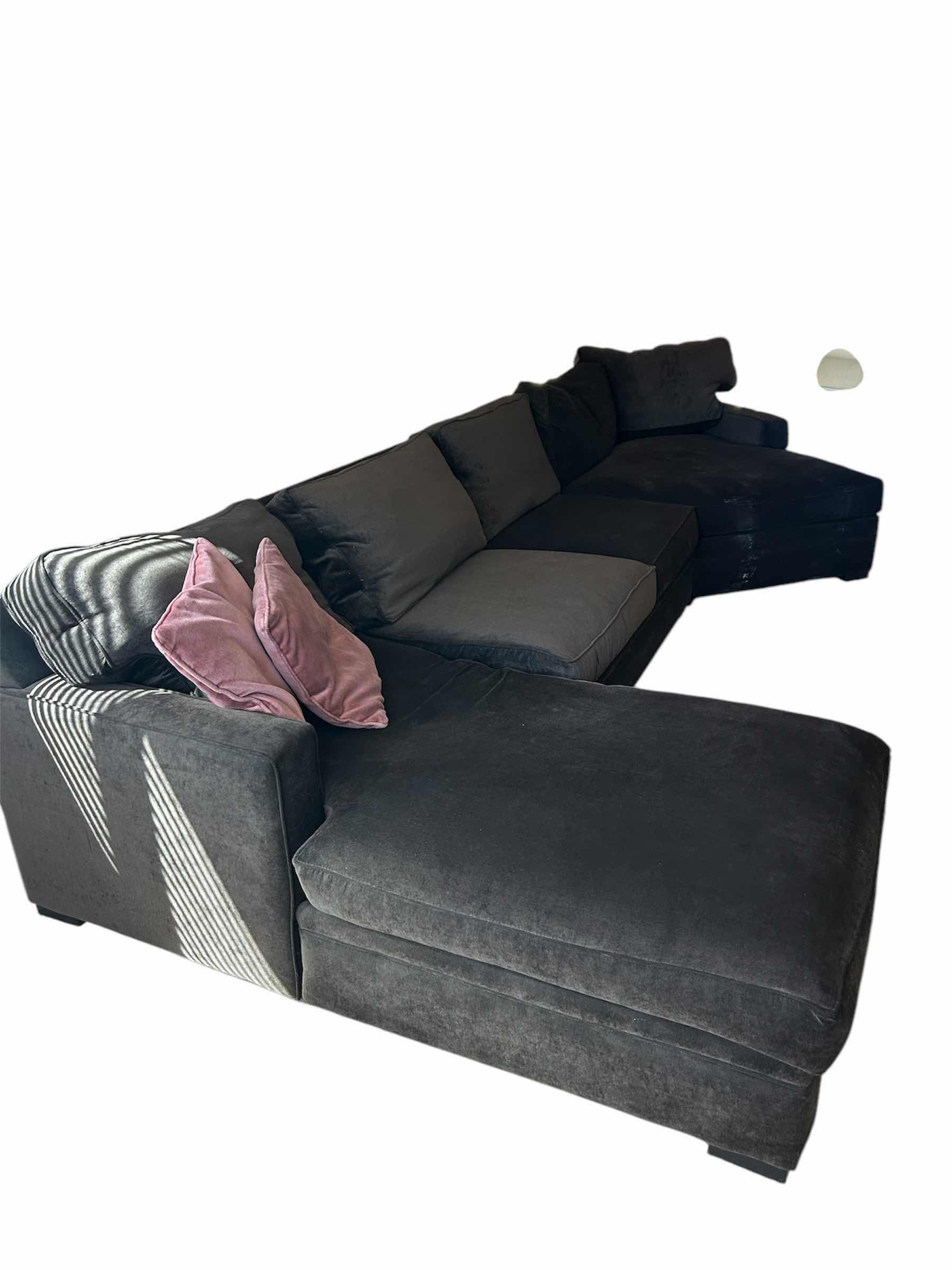 Photo 1 of 3 PIECE BROWN SUEDE LIKE MODULAR SOFA LENGTH 132”