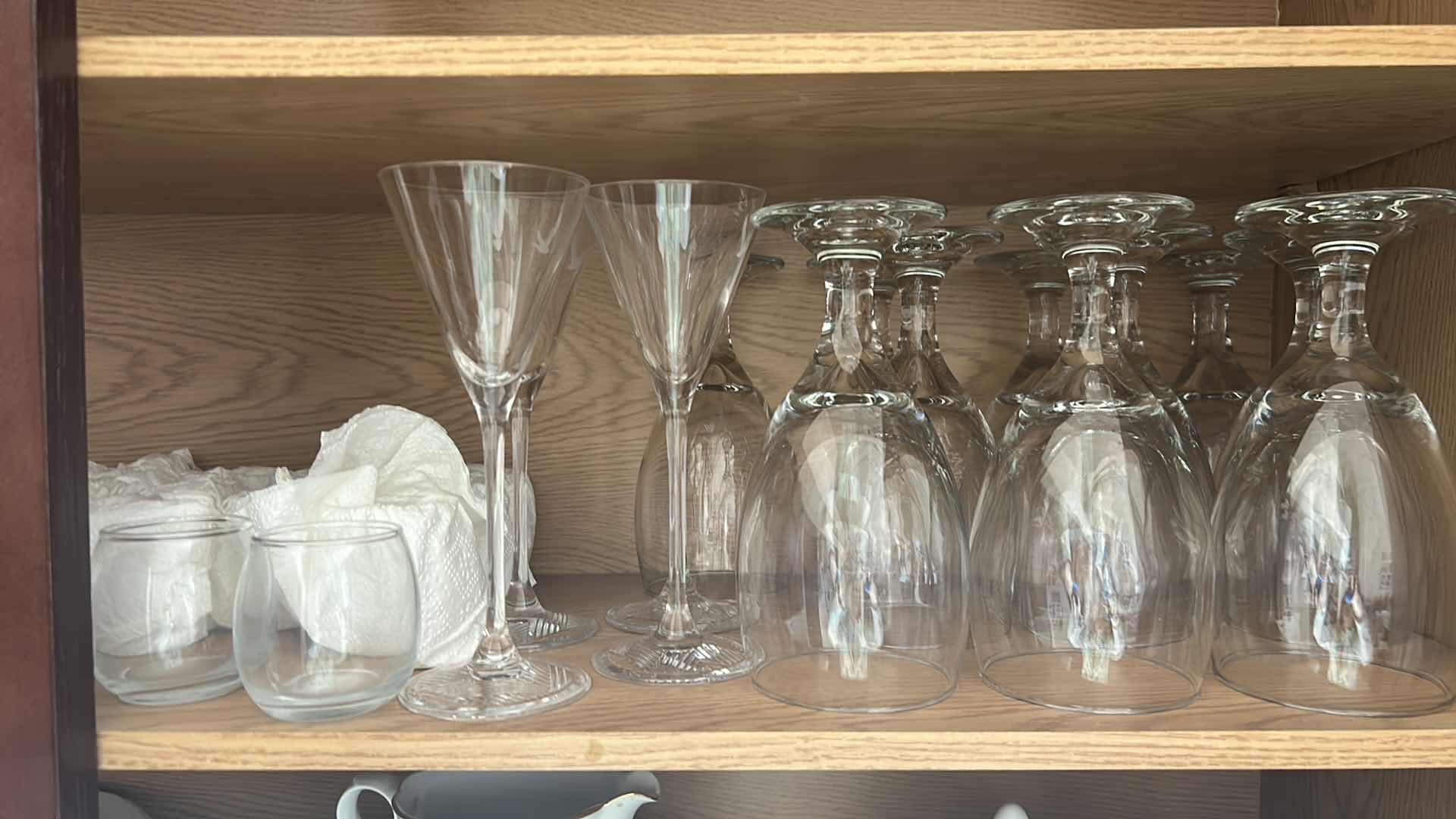 Photo 1 of CONTENTS OF SHELF ASSORTED GLASSES