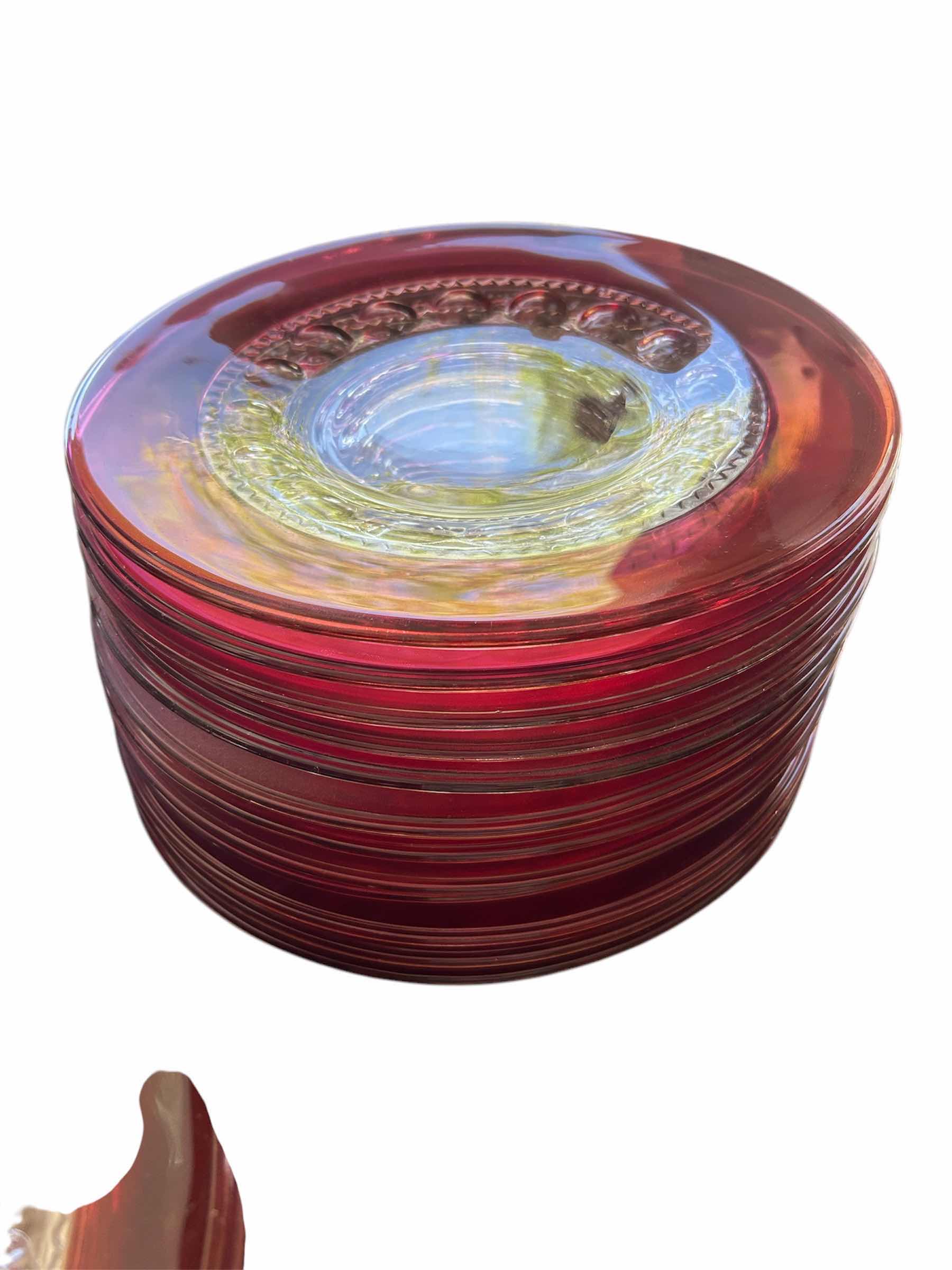 Photo 1 of 46- VINTAGE RED GLASSWARE TIFFIN- FRANCISCAN KINGS CROWN RUBY