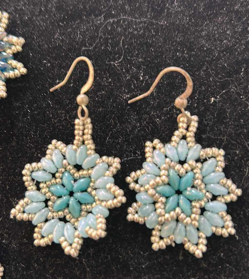 Photo 1 of 3- HAND MADE BEADED EARRINGS