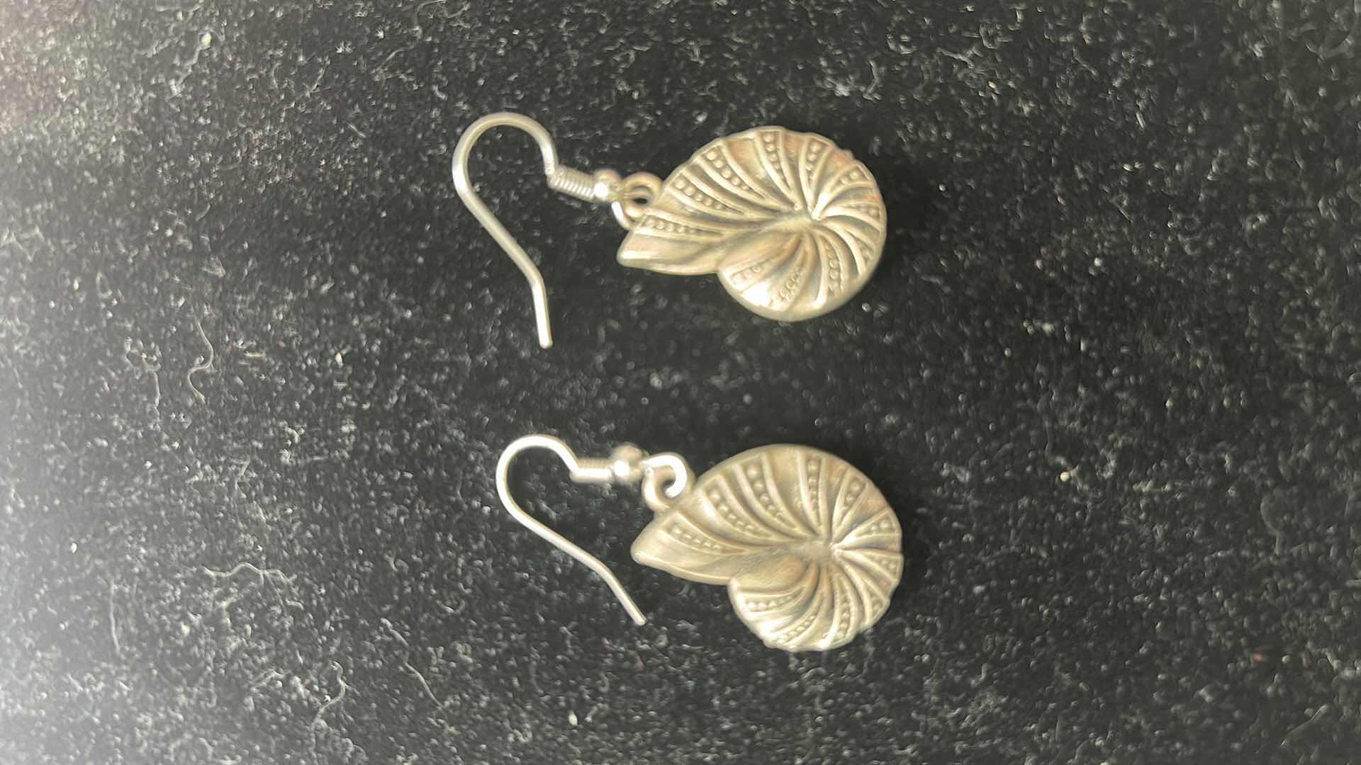 Photo 1 of BEACH SHELL DANGLE GREY TAN AND SILVER SHELL DANGLE