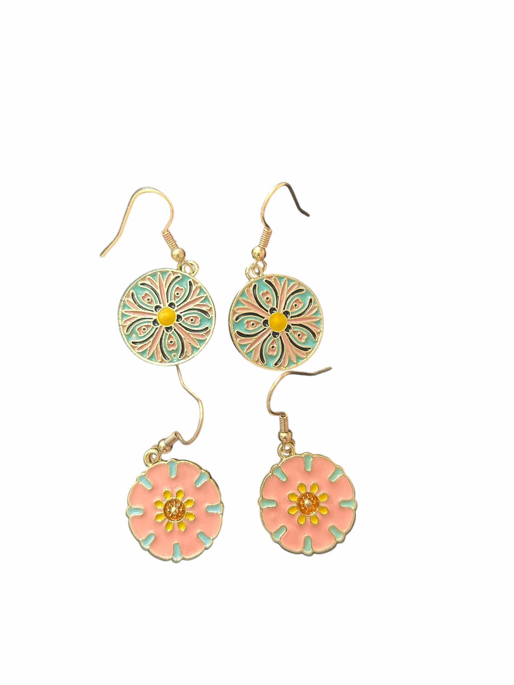 Photo 1 of 2- FUNKY FLOWER DANGLE EARRINGS