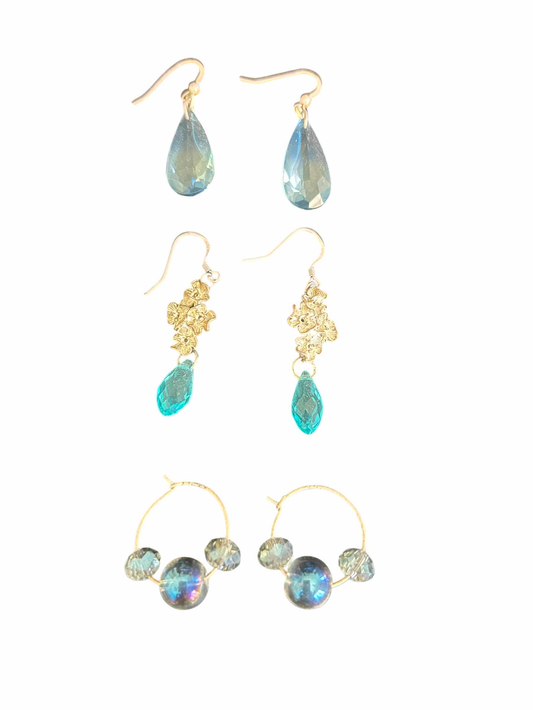 Photo 1 of 3- HAND MADE GEMSTONE DANGLE EARRINGS