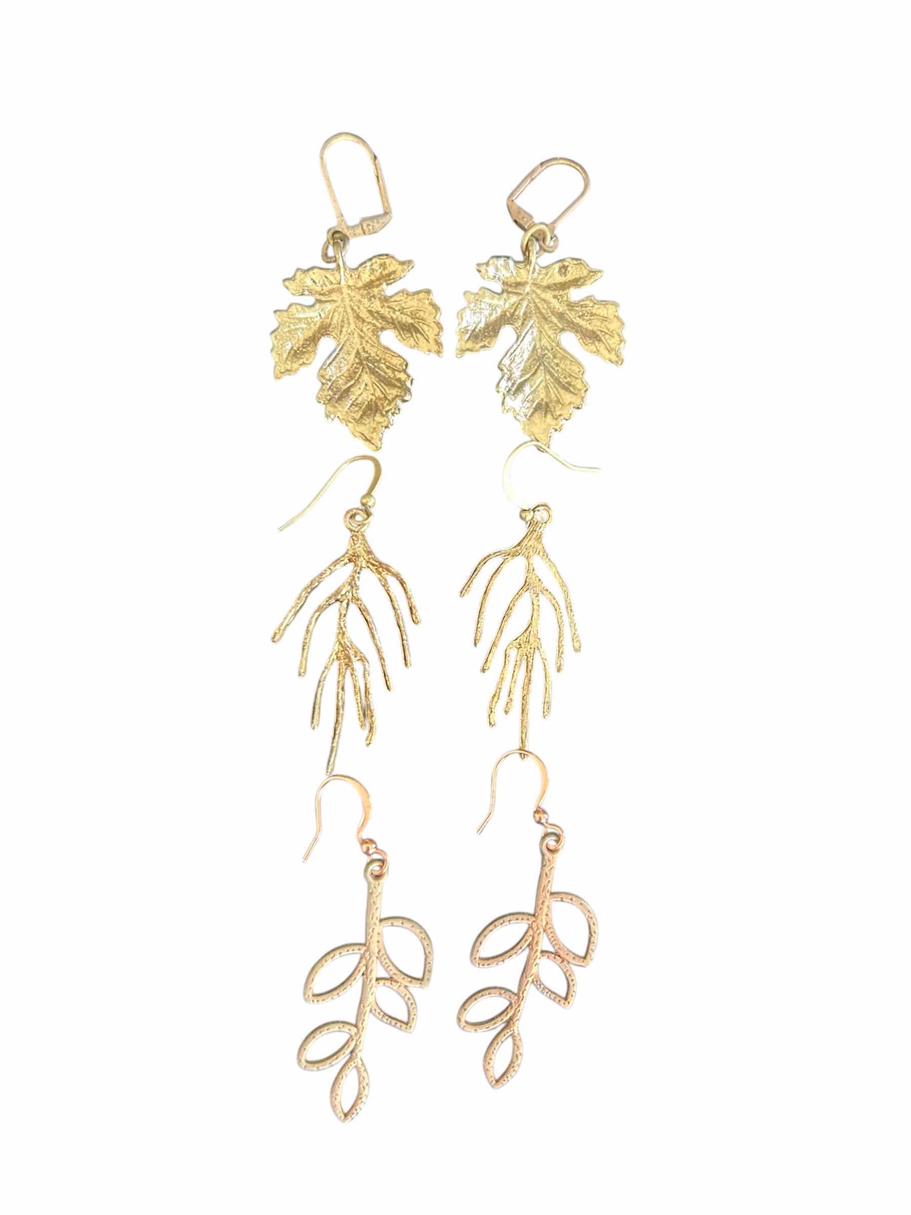 Photo 1 of 3- HANDMADE WIRE EARRINGS TREE OF LIFE -MAPLE LEAF-ROSE LEAF